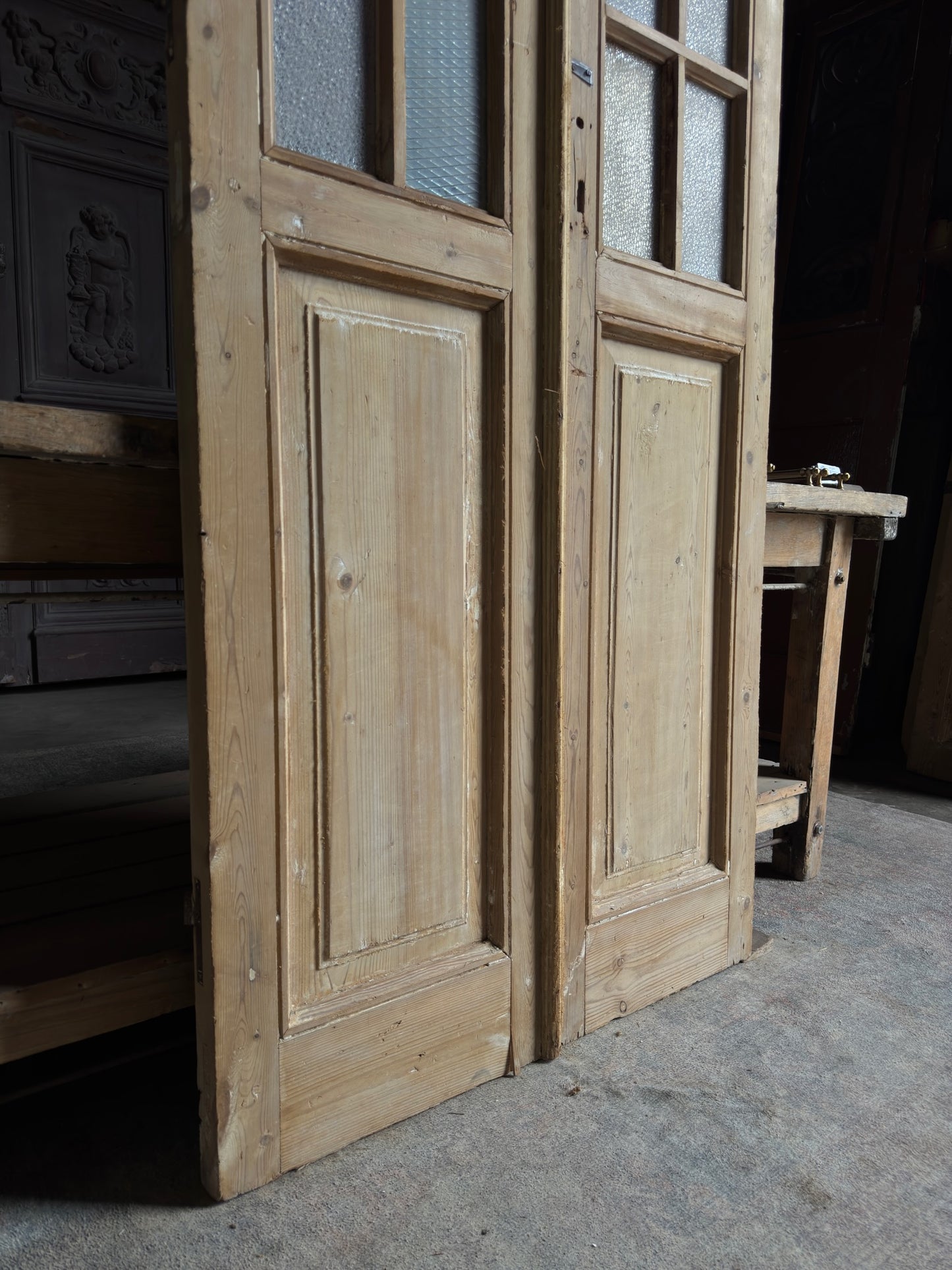 8 Lite Glass Antique French Doors - 36x90.5 - L304