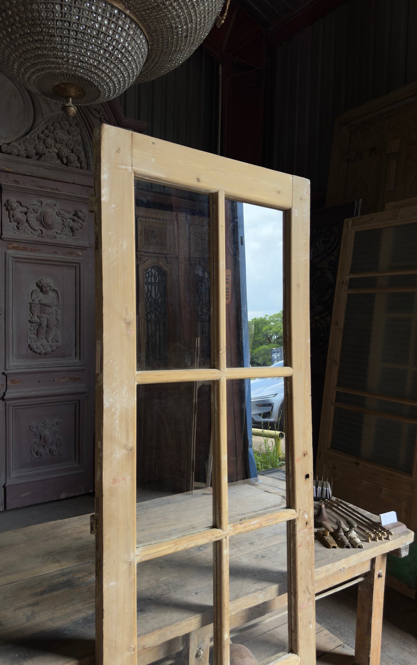 Antique Glass 6 Lite Door - 28x82 - L633