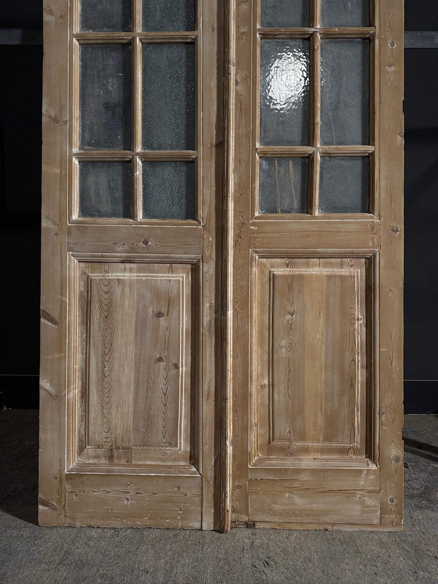 Antique Obscured Glass French Doors - 42.75x97.75 - N493