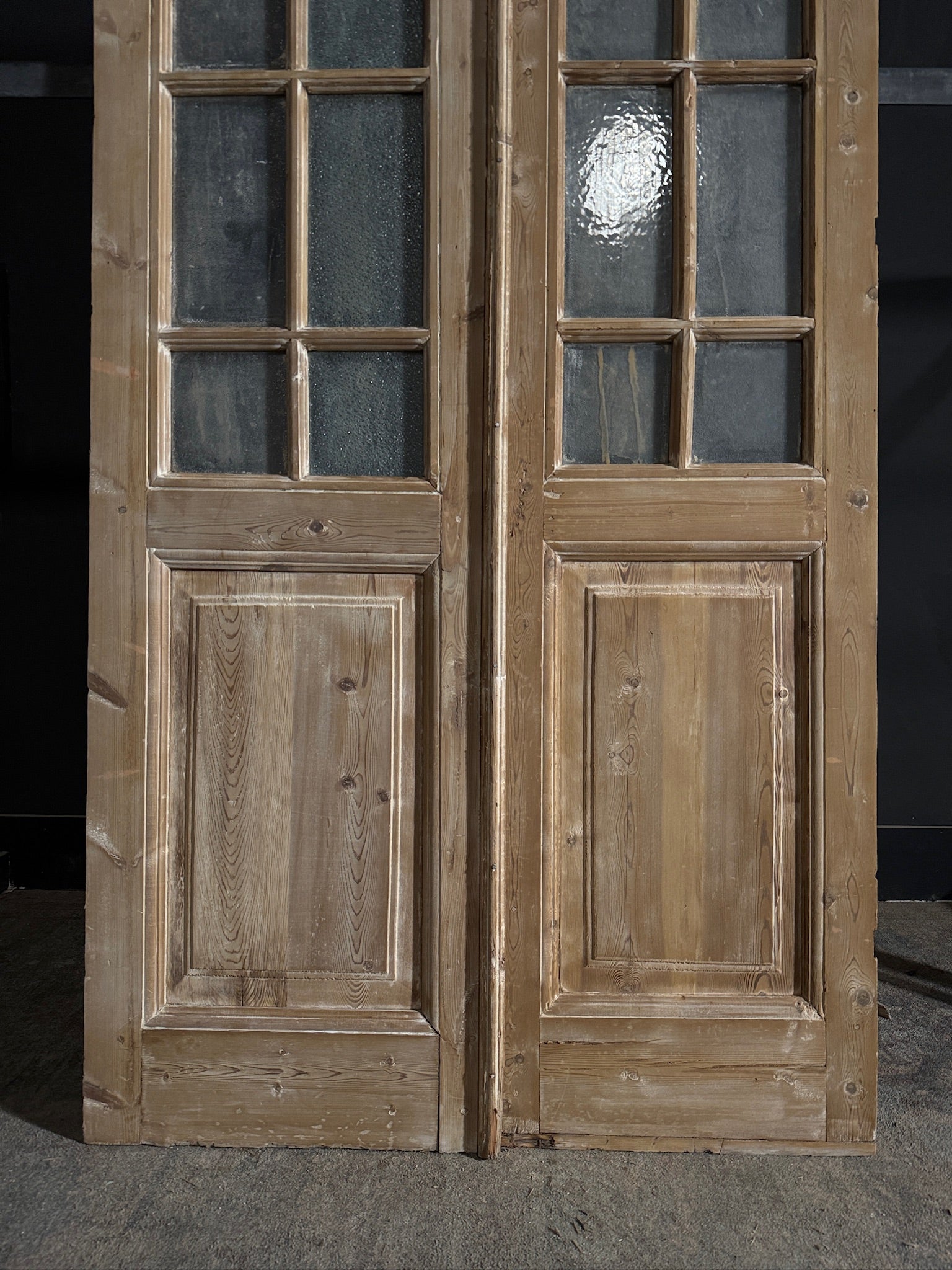 Antique Obscured Glass French Doors - 42.75x97.75 - N493