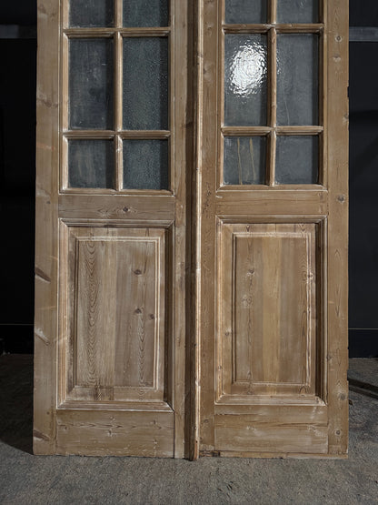 Antique Obscured Glass French Doors - 42.75x97.75 - N493