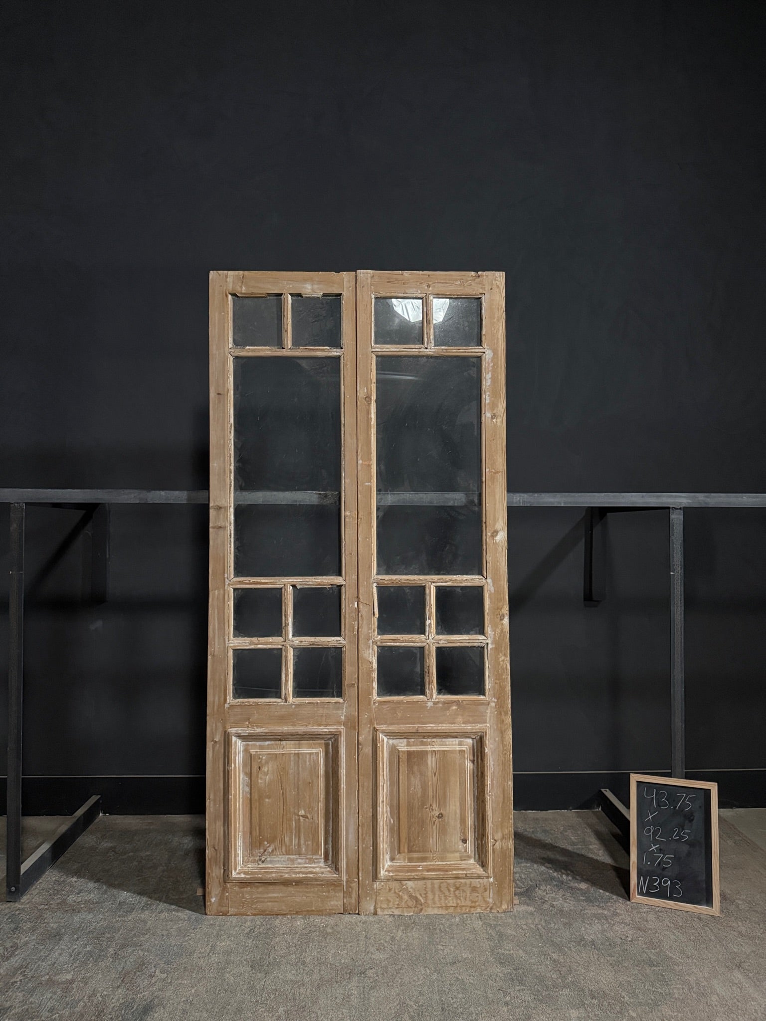 Antique Glass 7 Lite French Doors - 43.75x92.25 - N393
