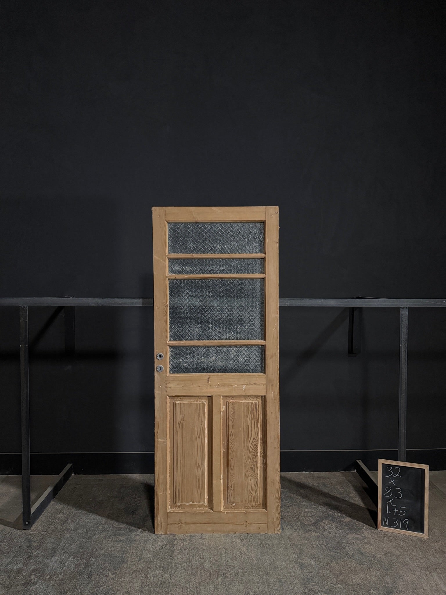 Antique Obscured Glass 4 Lite Single Door - 32x83 - N319