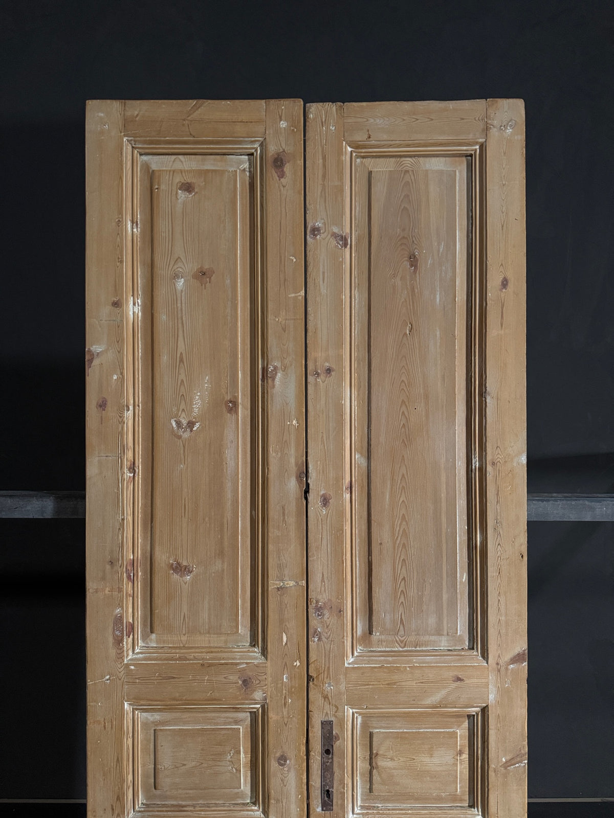 Antique 3 Panel Solid Double Doors - 36.5x92.5 - N539