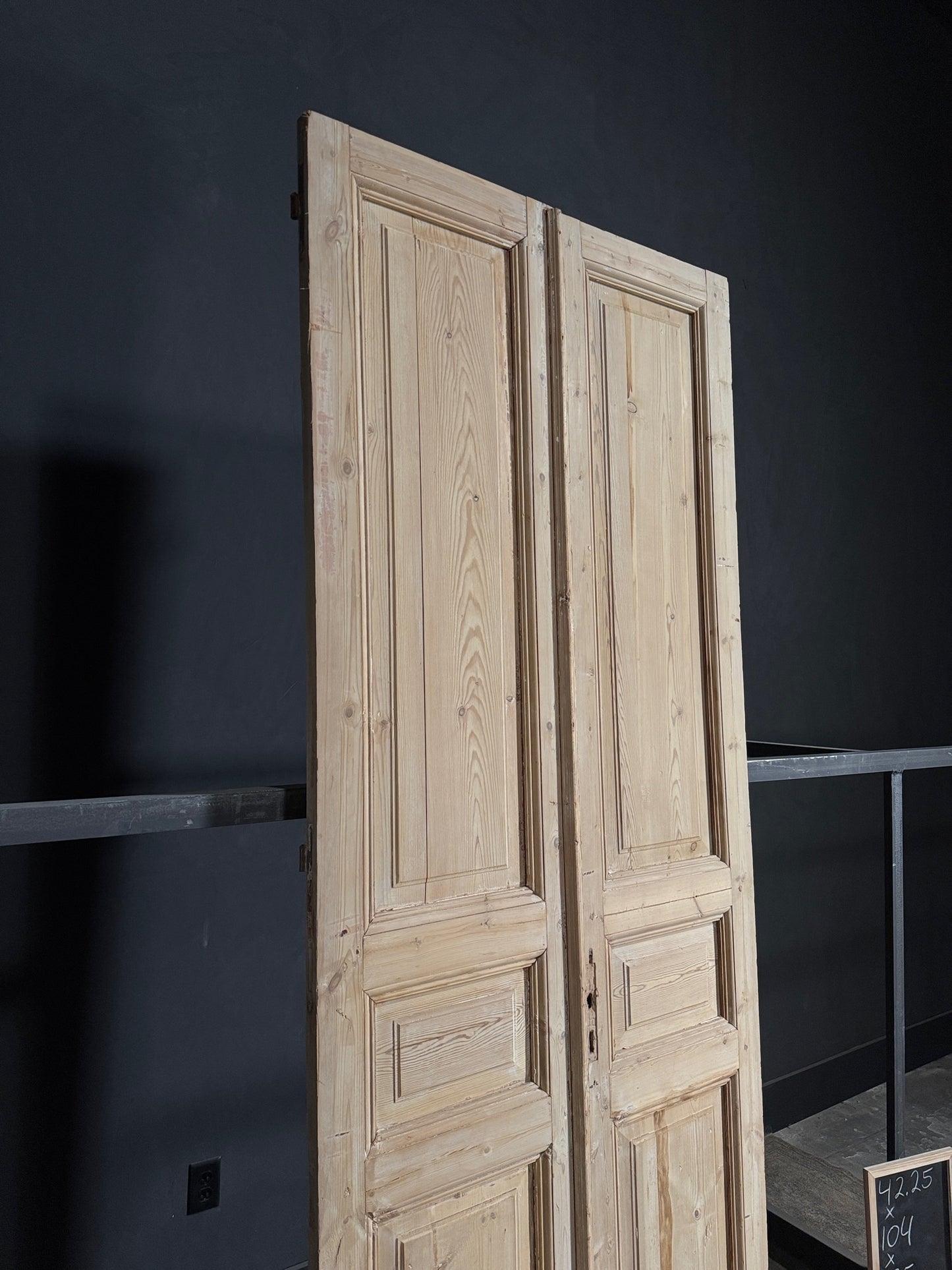 Antique 3 Panel Solid Double Doors - 42.25x104 - N91
