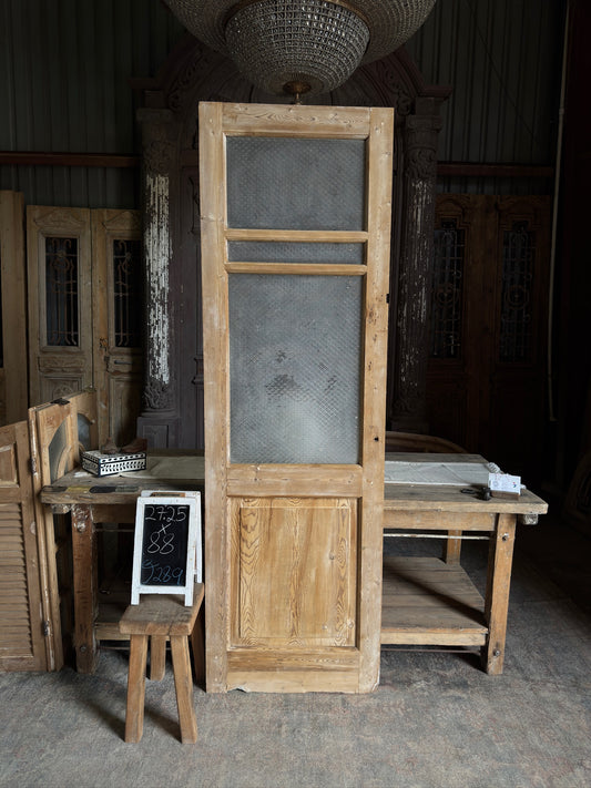 19th Century Antique Glass Single Door - 27.25x88 J289