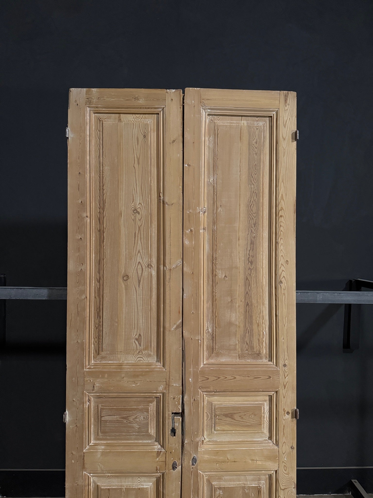 Antique 3 Panel Solid Double Doors - 39.5x94.5 - N381
