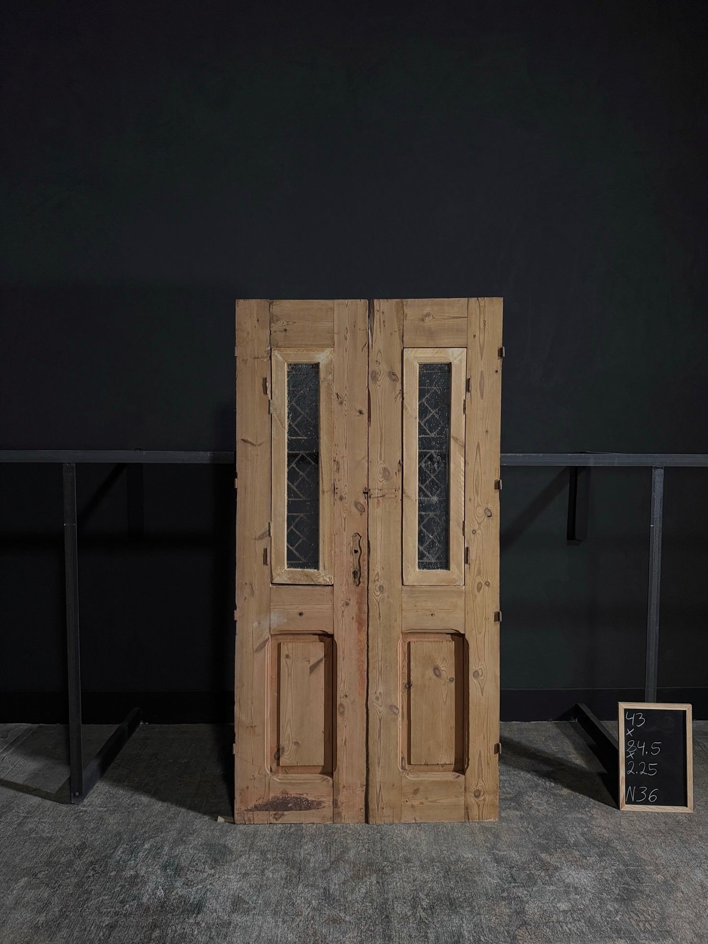Antique Carved Iron French Doors - 43x89.5 - N36