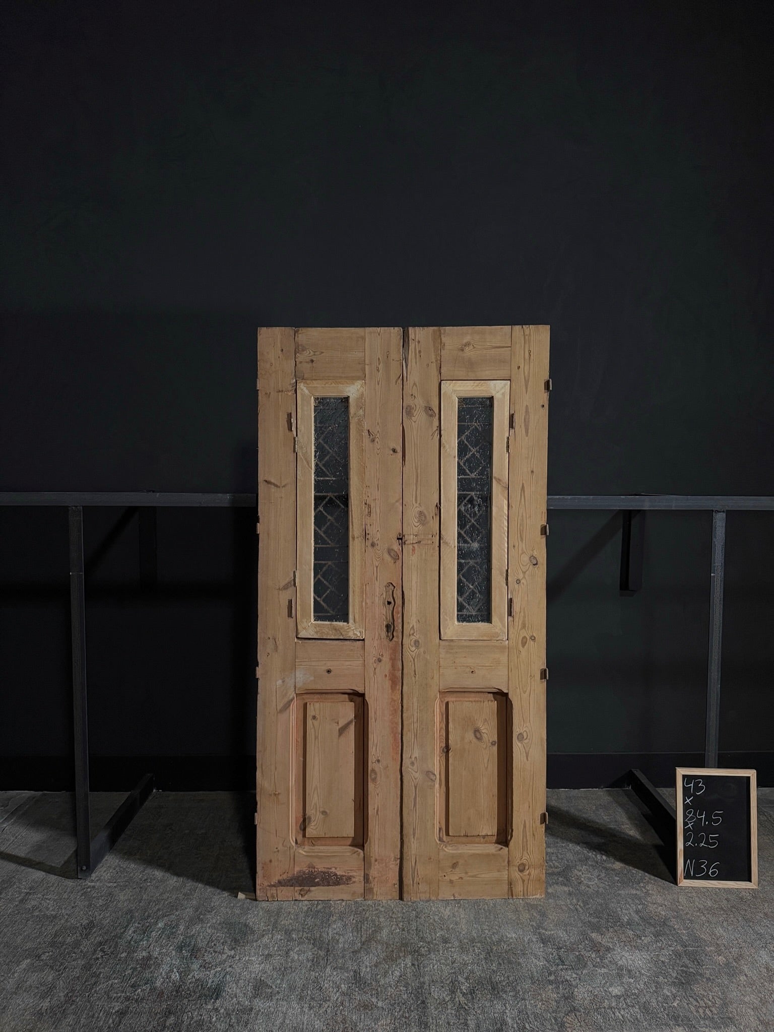 Antique Carved Iron French Doors - 43x89.5 - N36