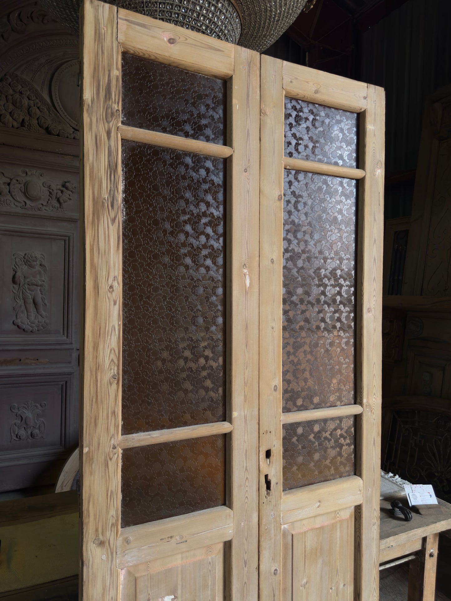 19th Century Antique Glass French Doors - 37.75x91.5 J282