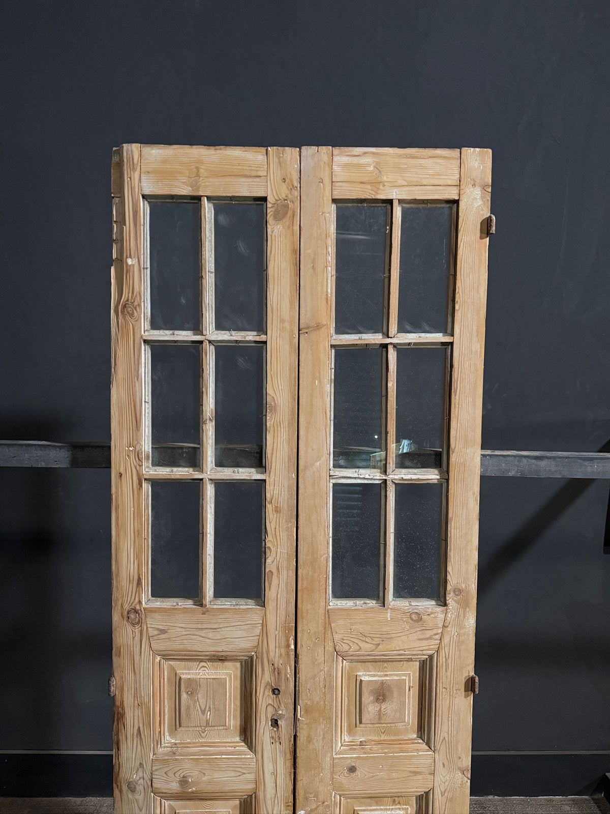 Antique Glass 3 Lite French Doors - 30.5x84 - N690