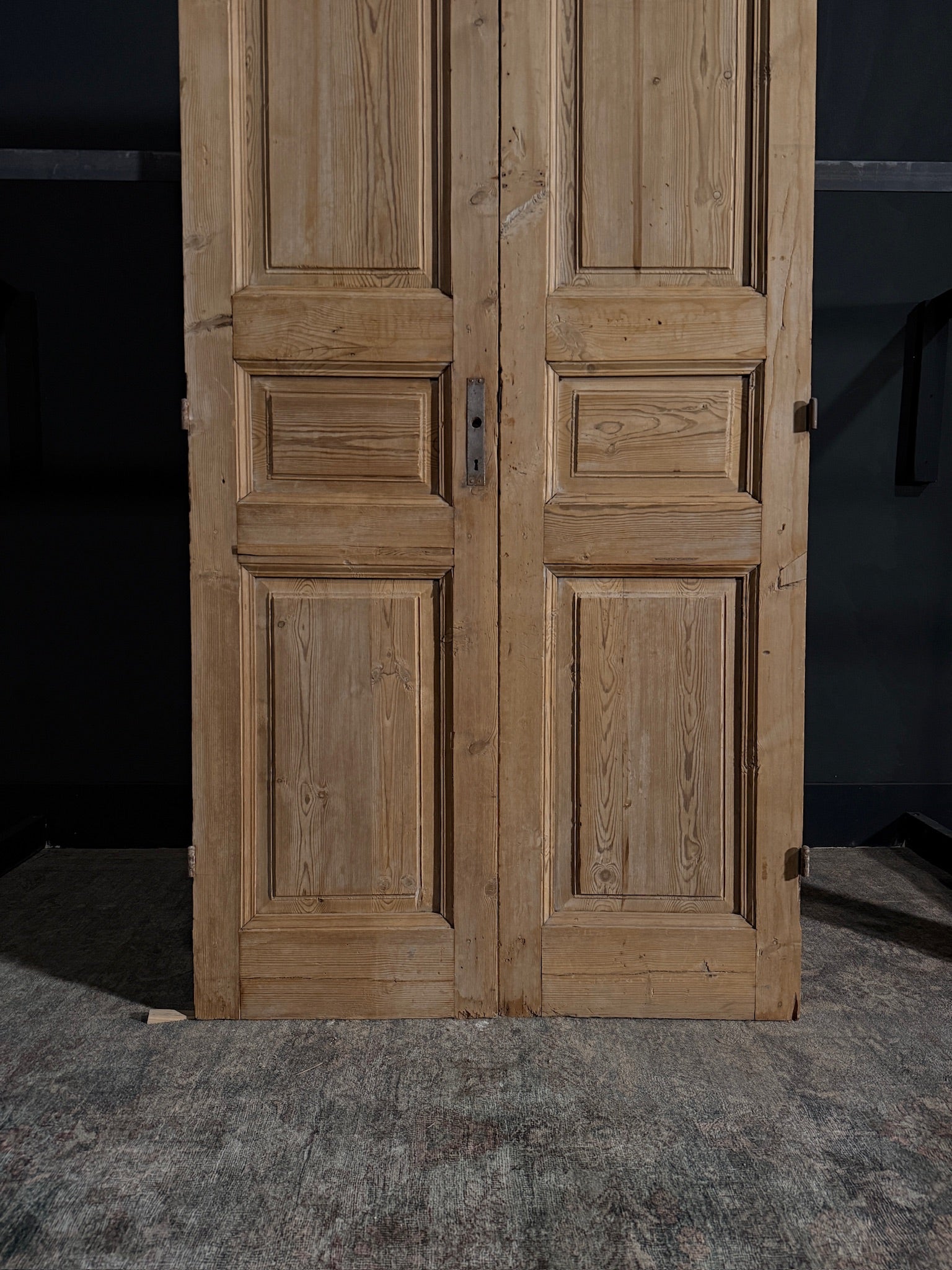 Antique Iron 3 Panel Double Doors - 42.5x97 - N19