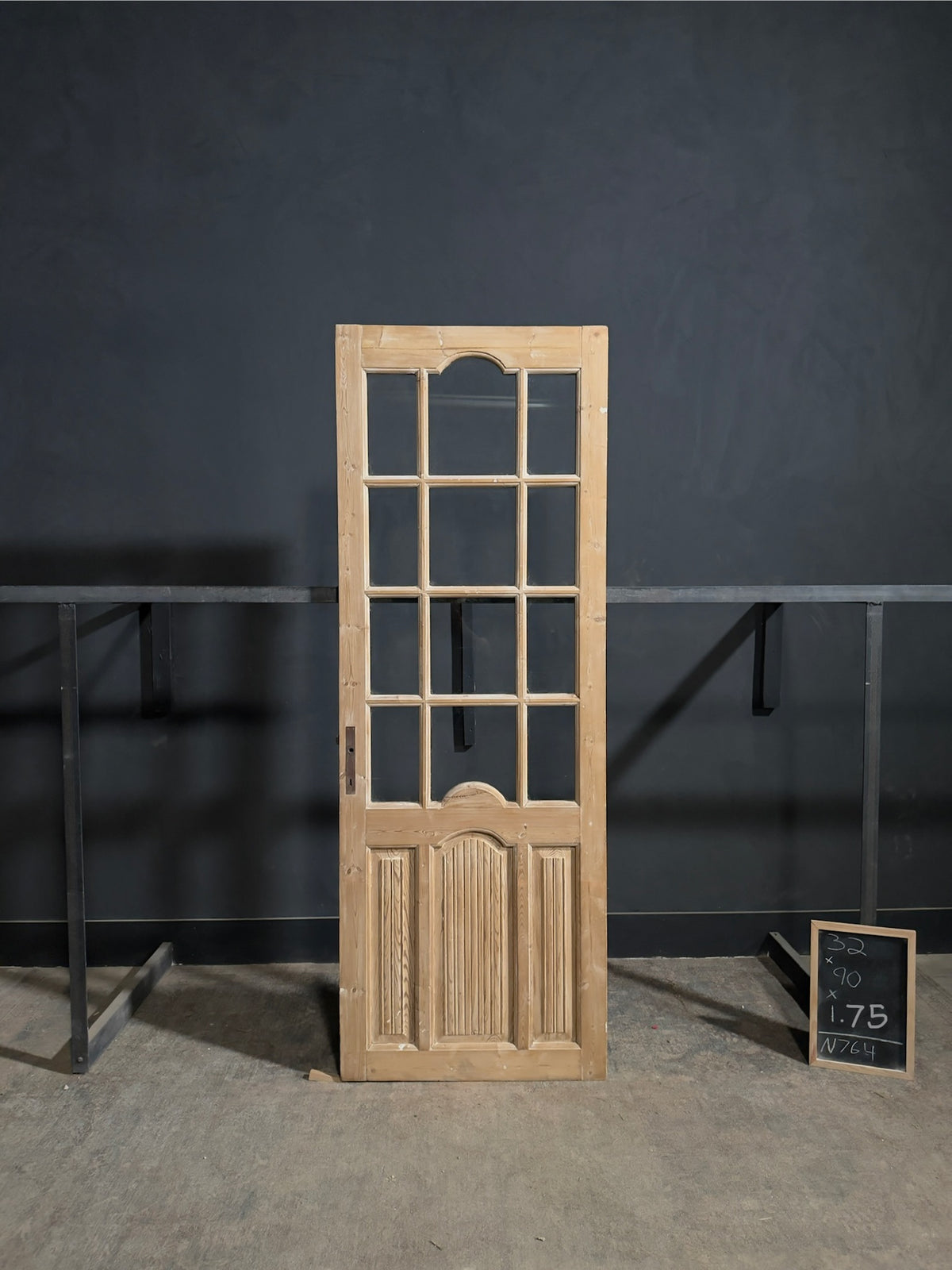 Antique Fluted Panel Glass Pantry Door - 32x90 - N764