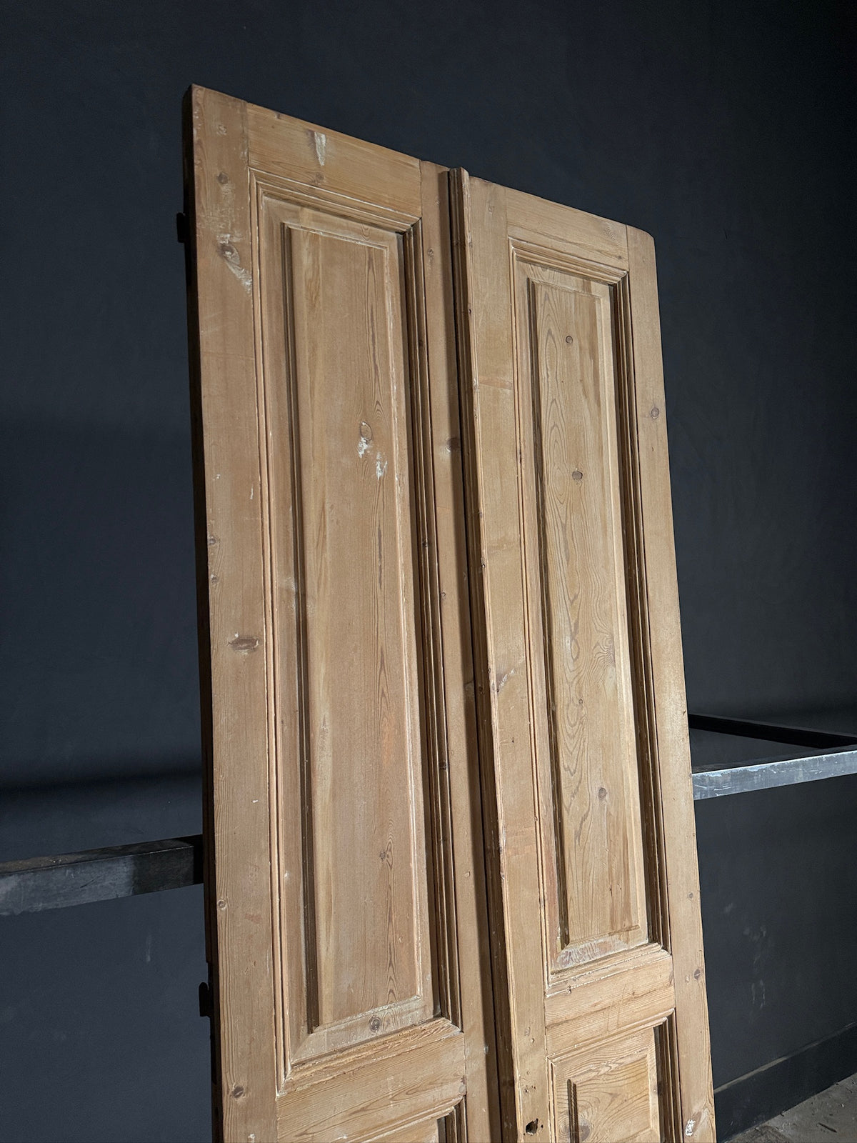 Antique 3 Panel Solid Double Doors - 34.75x99.5 - N599