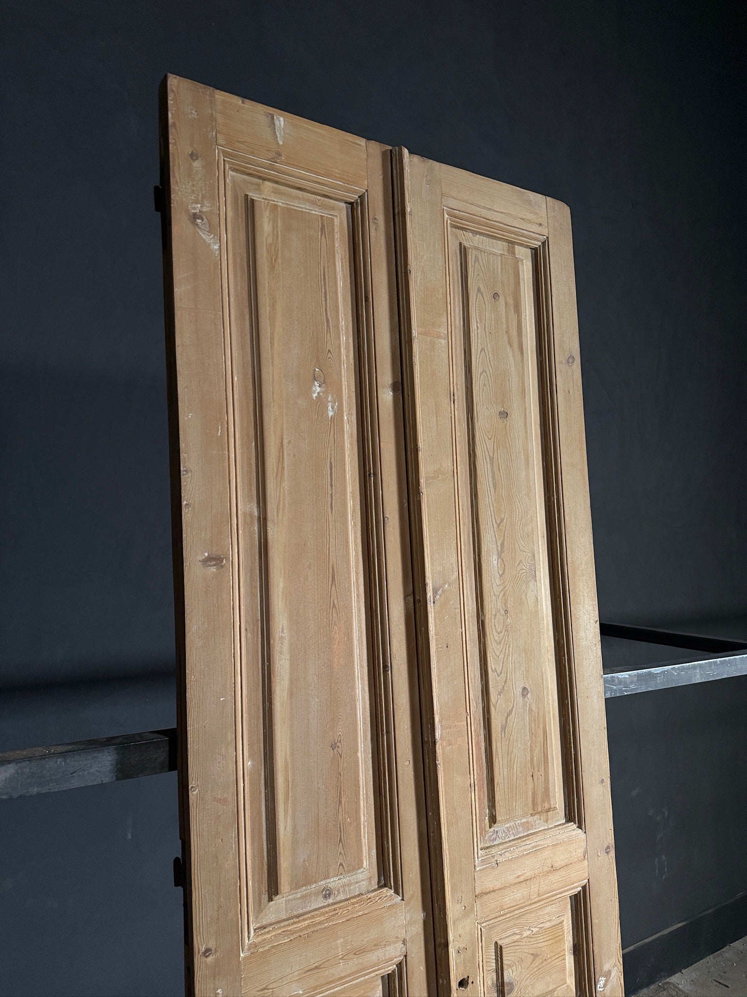 Antique 3 Panel Solid Double Doors - 34.75x99.5 - N599