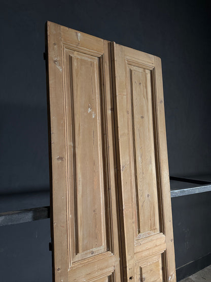 Antique 3 Panel Solid Double Doors - 34.75x99.5 - N599
