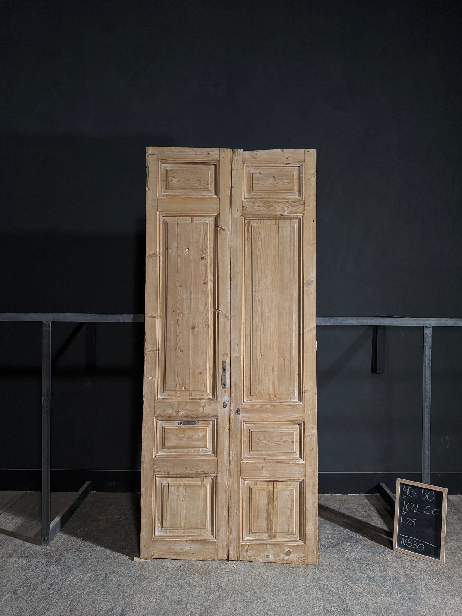Antique 4 Panel Solid Double Doors - 43.5x102.5 - N530