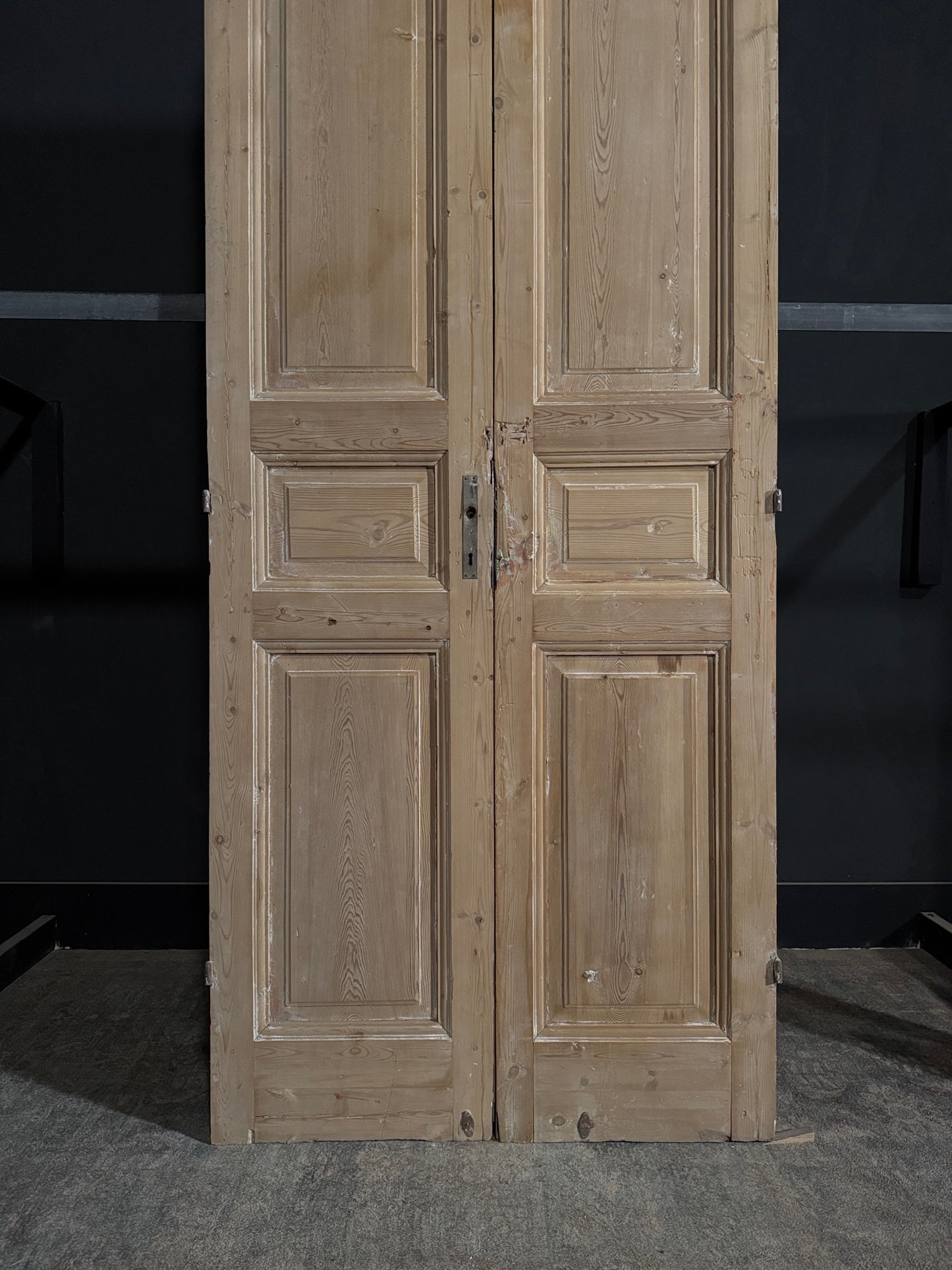 Antique 3 Panel Solid Double Doors - 39.75x106.5 - N348