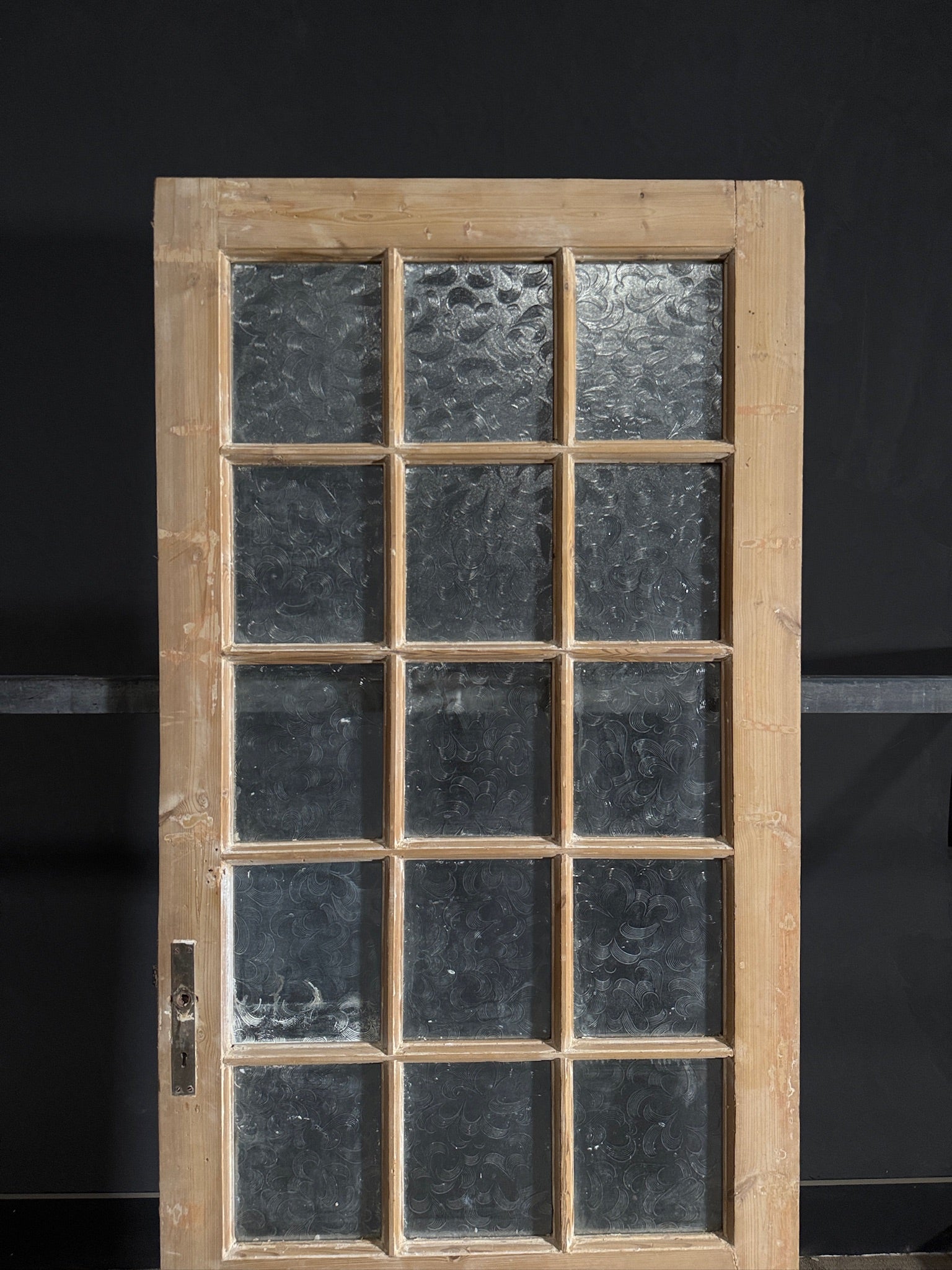 Antique Obscured Glass 15 Lite Single Door - 35.25x87 - N432