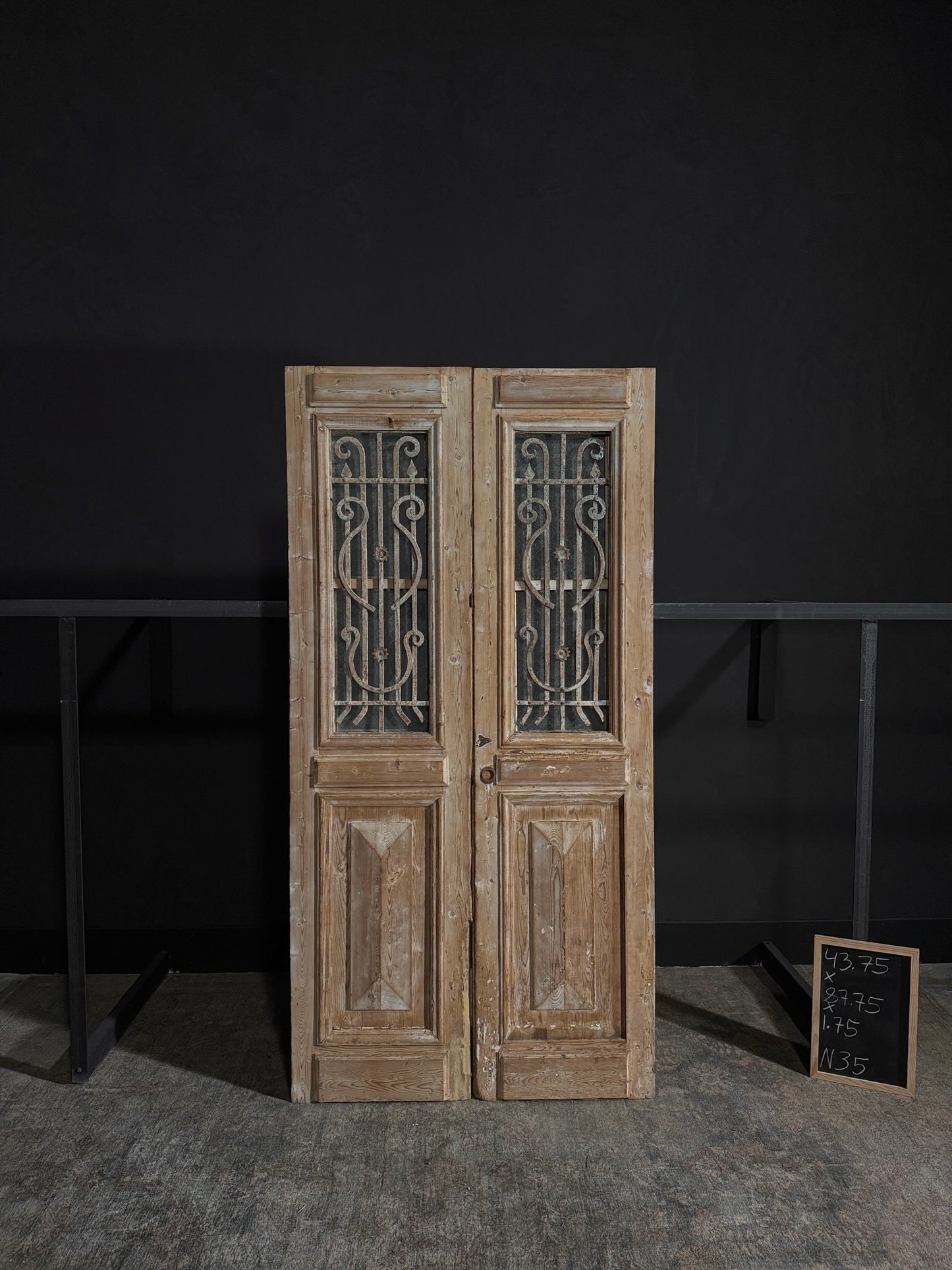 Antique Iron French Doors - 43.75x89.75 - N35
