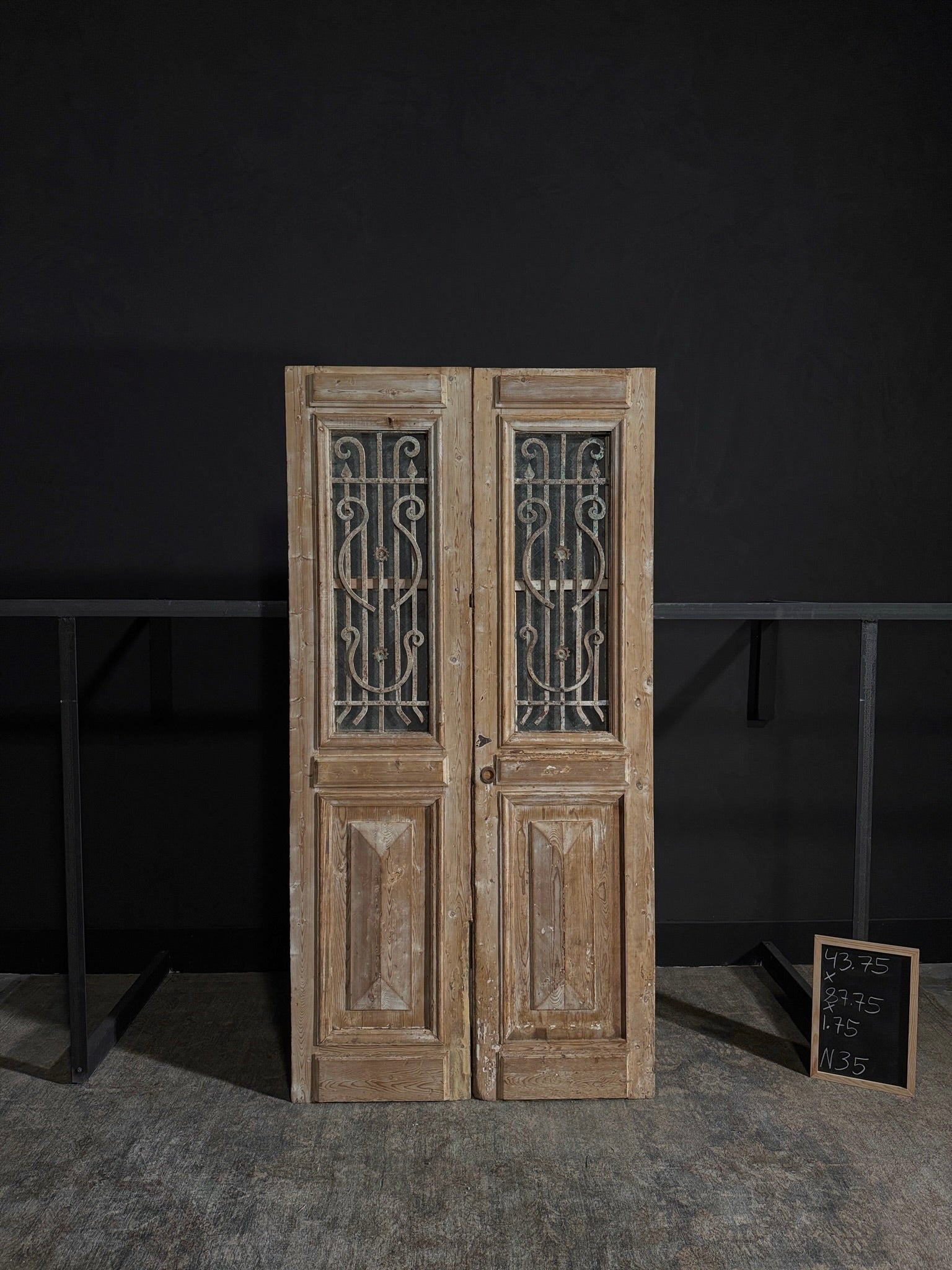 Antique Iron French Doors - 43.75x89.75 - N35