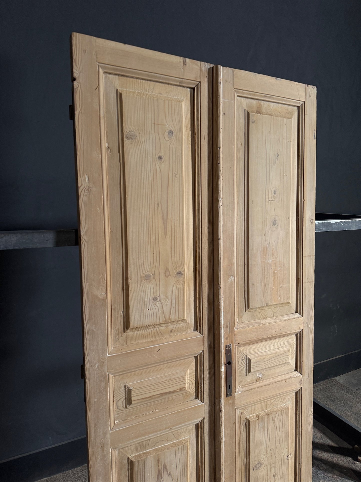 Antique 3 Panel Solid Double Doors - 40x82.75 - N642