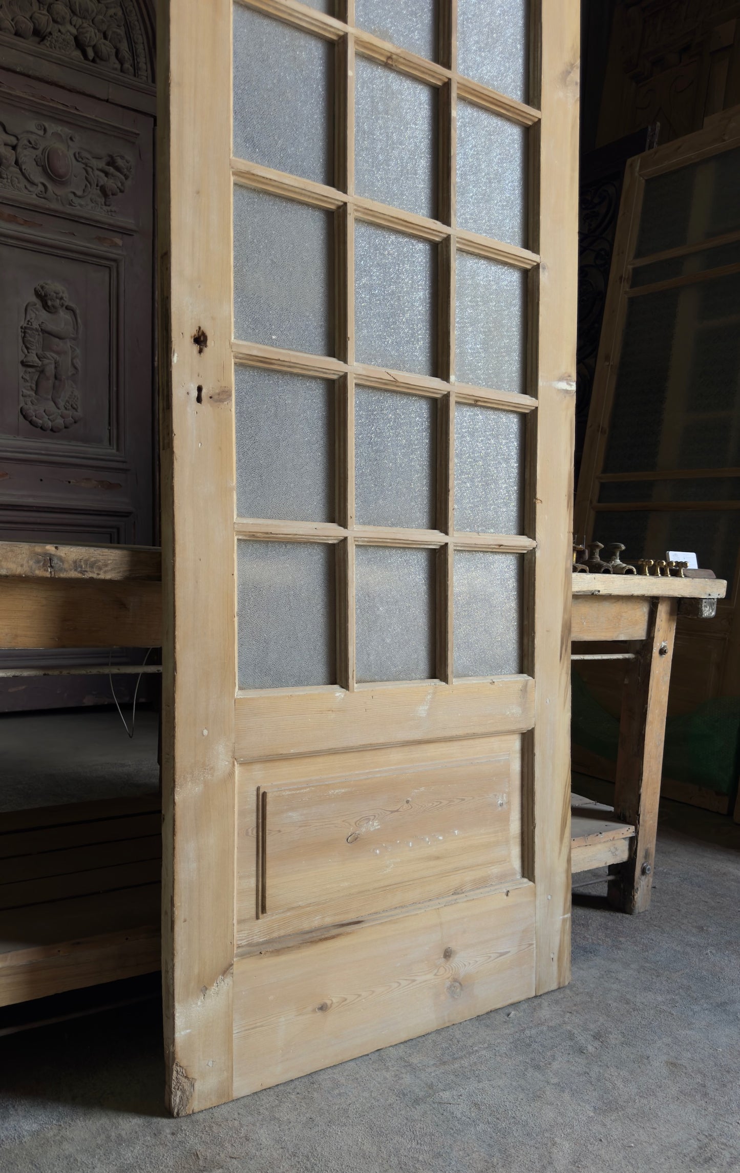 Antique Obscured Glass 18 Lite Door - 31.75x95.5 - L639