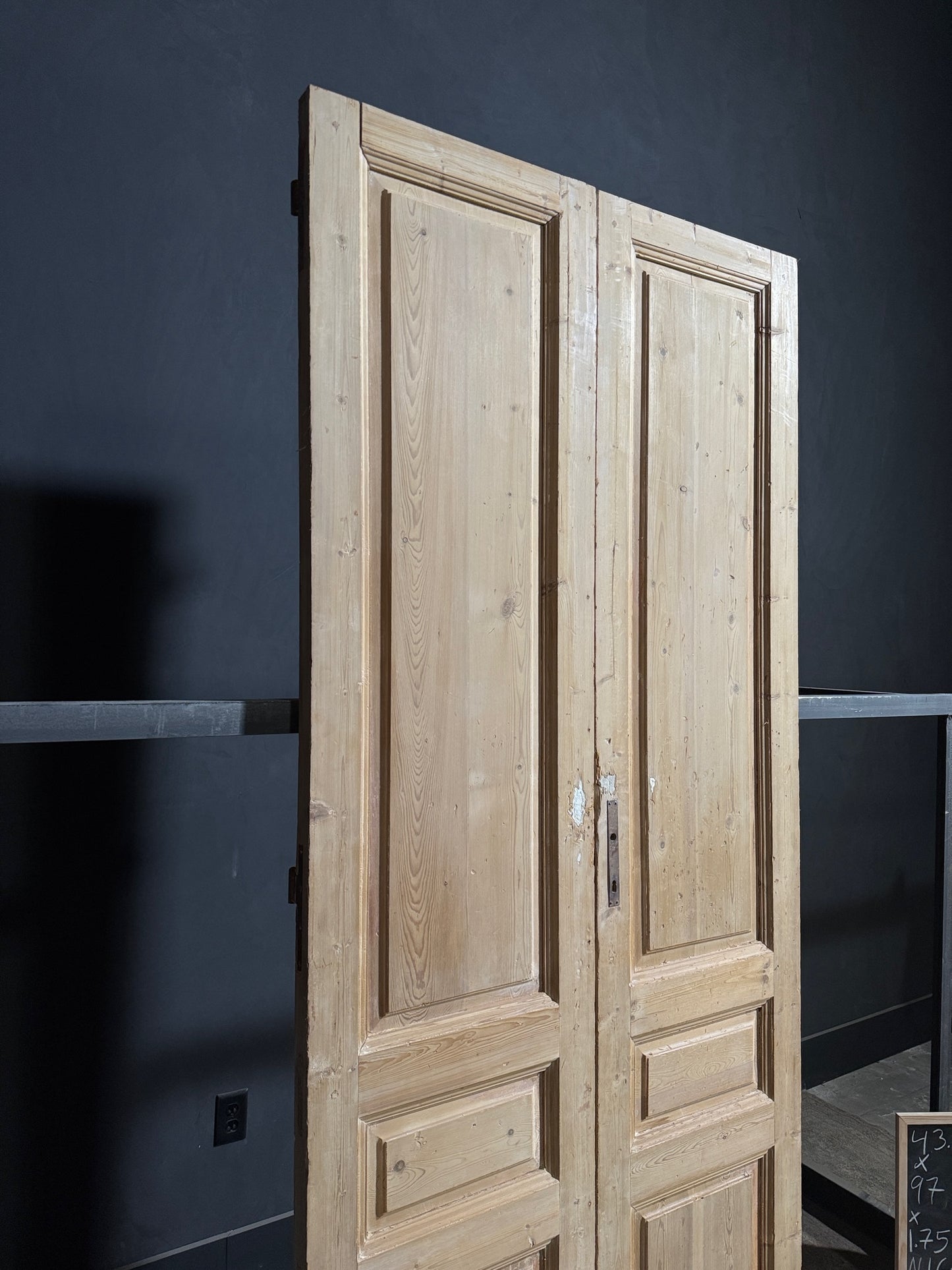 Antique 3 Panel Solid Double Doors - 43.5x97 - N160