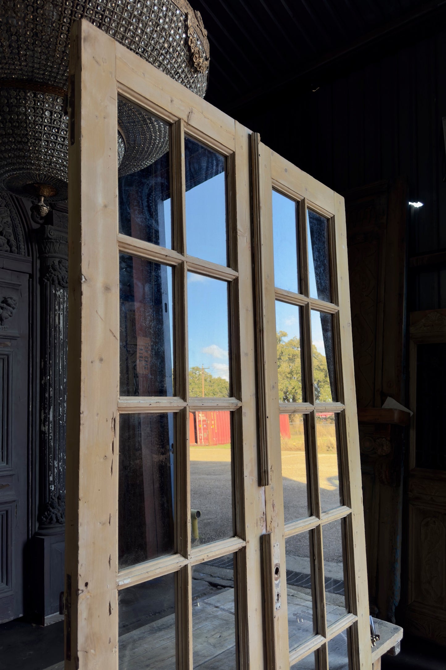 12 Lite Glass Antique French Doors - 51x99.5 - L124