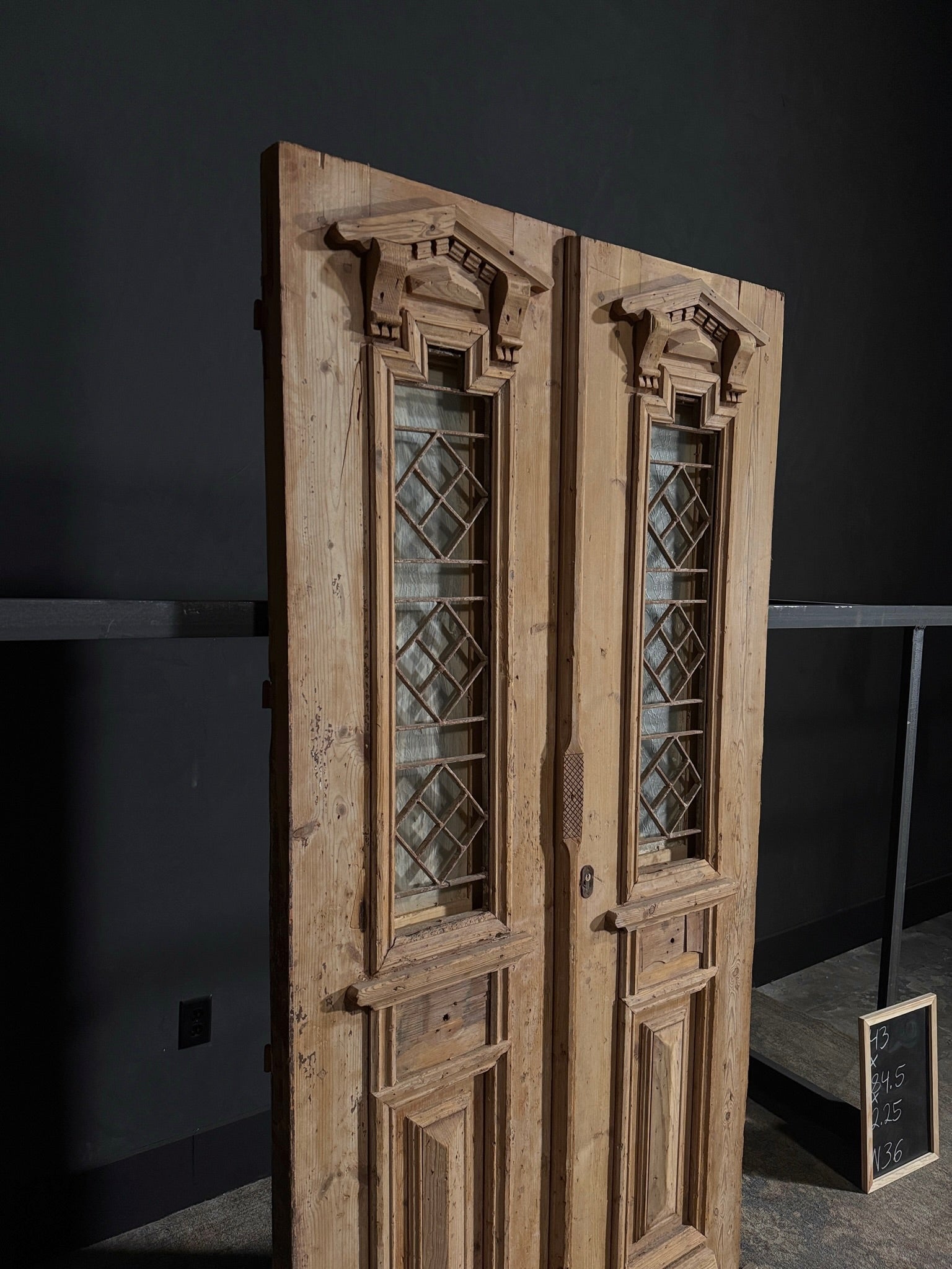 Antique Carved Iron French Doors - 43x89.5 - N36