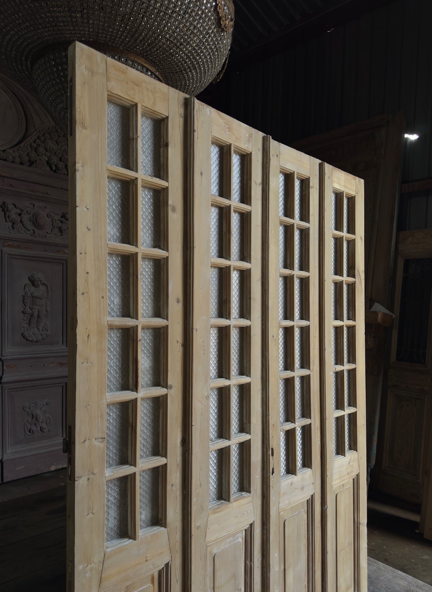 Antique Bi-Fold French Glass Doors - 67x93 - L121