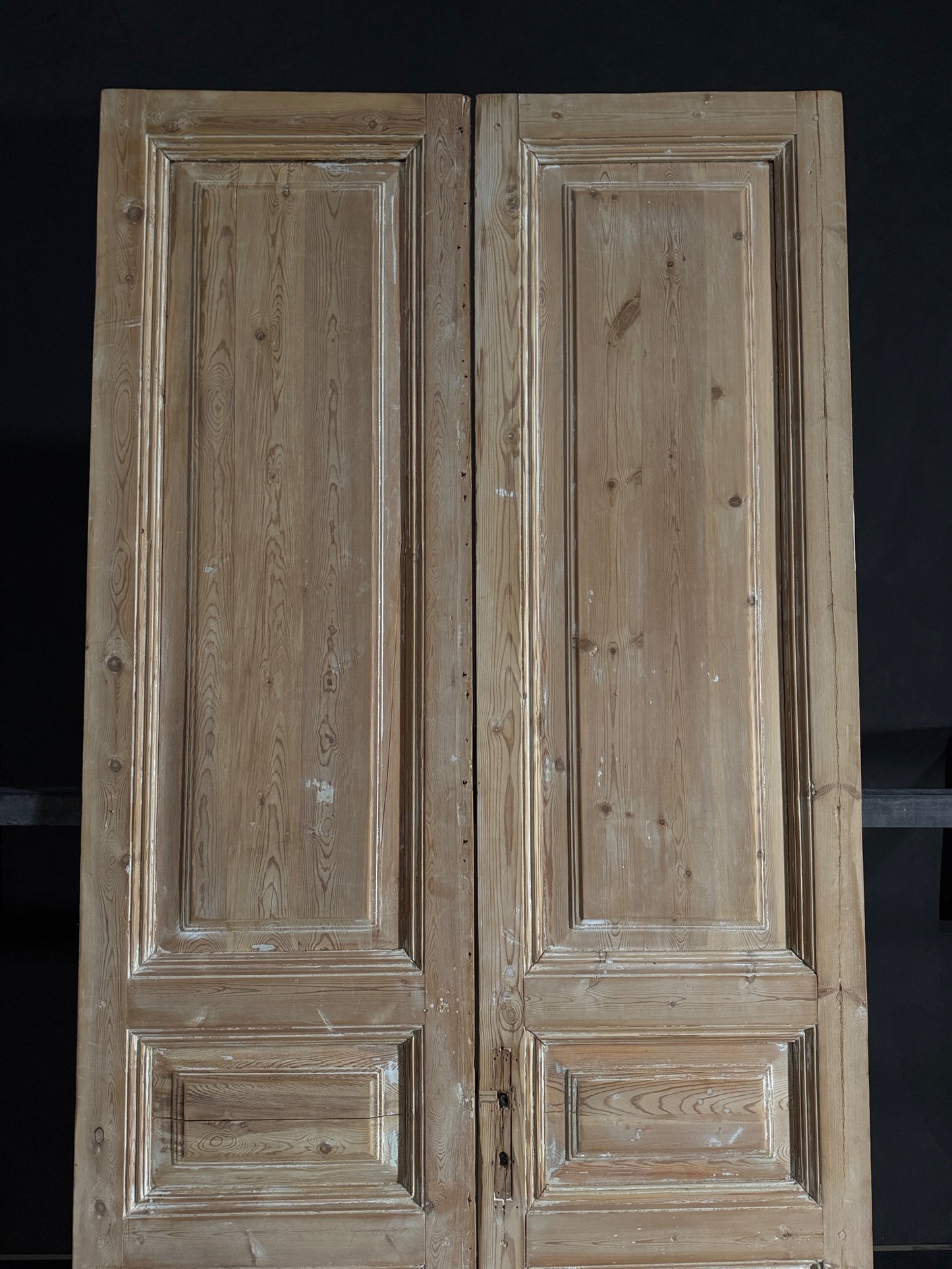 Antique 3 Panel Solid Double Doors - 45.75x103 - N521