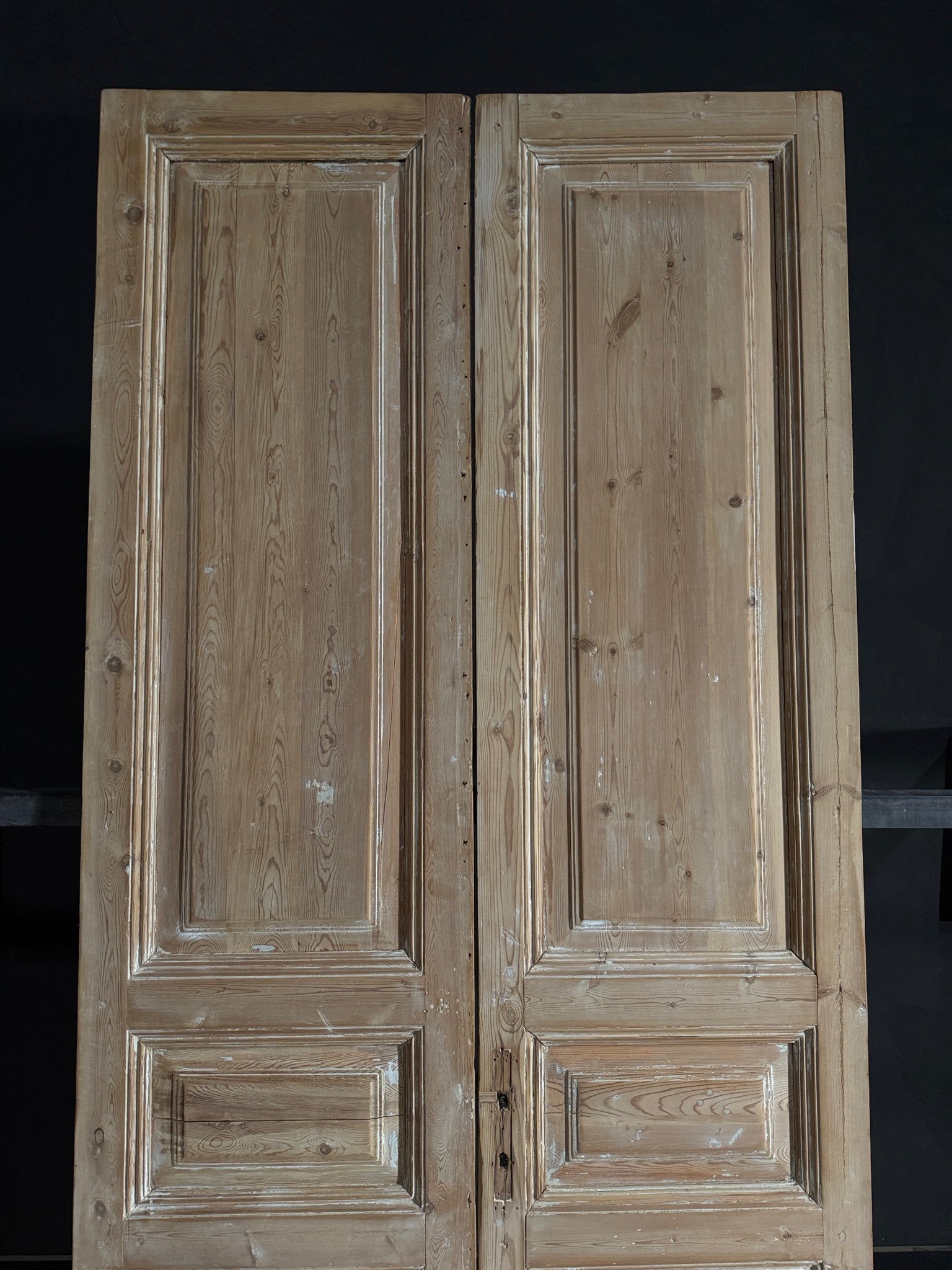 Antique 3 Panel Solid Double Doors - 45.75x103 - N521