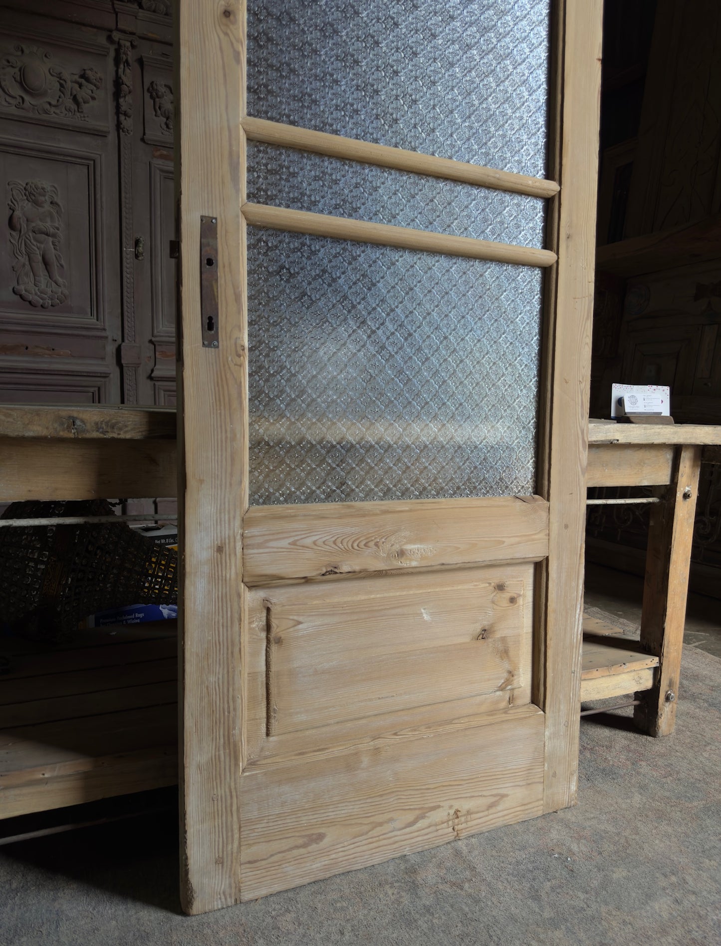 Single Antique Glass Door - 31.5x93.5 J577