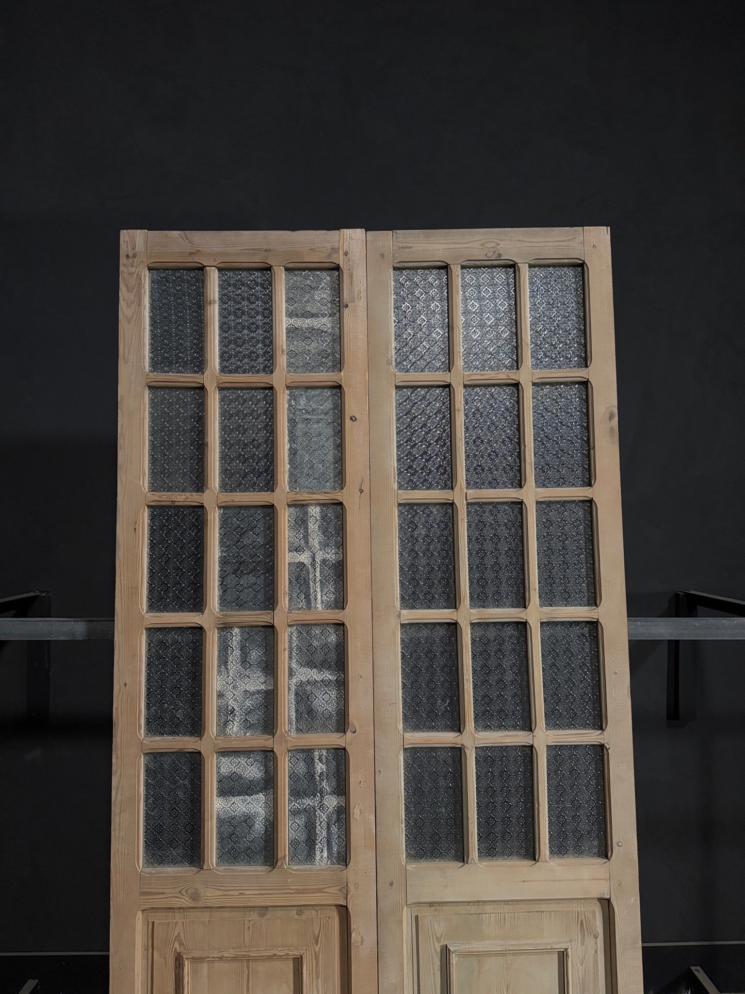 Antique Obscured Glass 15 Lite French Doors - 51x100.75 - N321