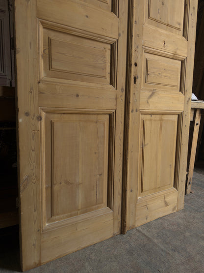 3 Panel Antique Solid French Doors - 44.25x100.5 J355