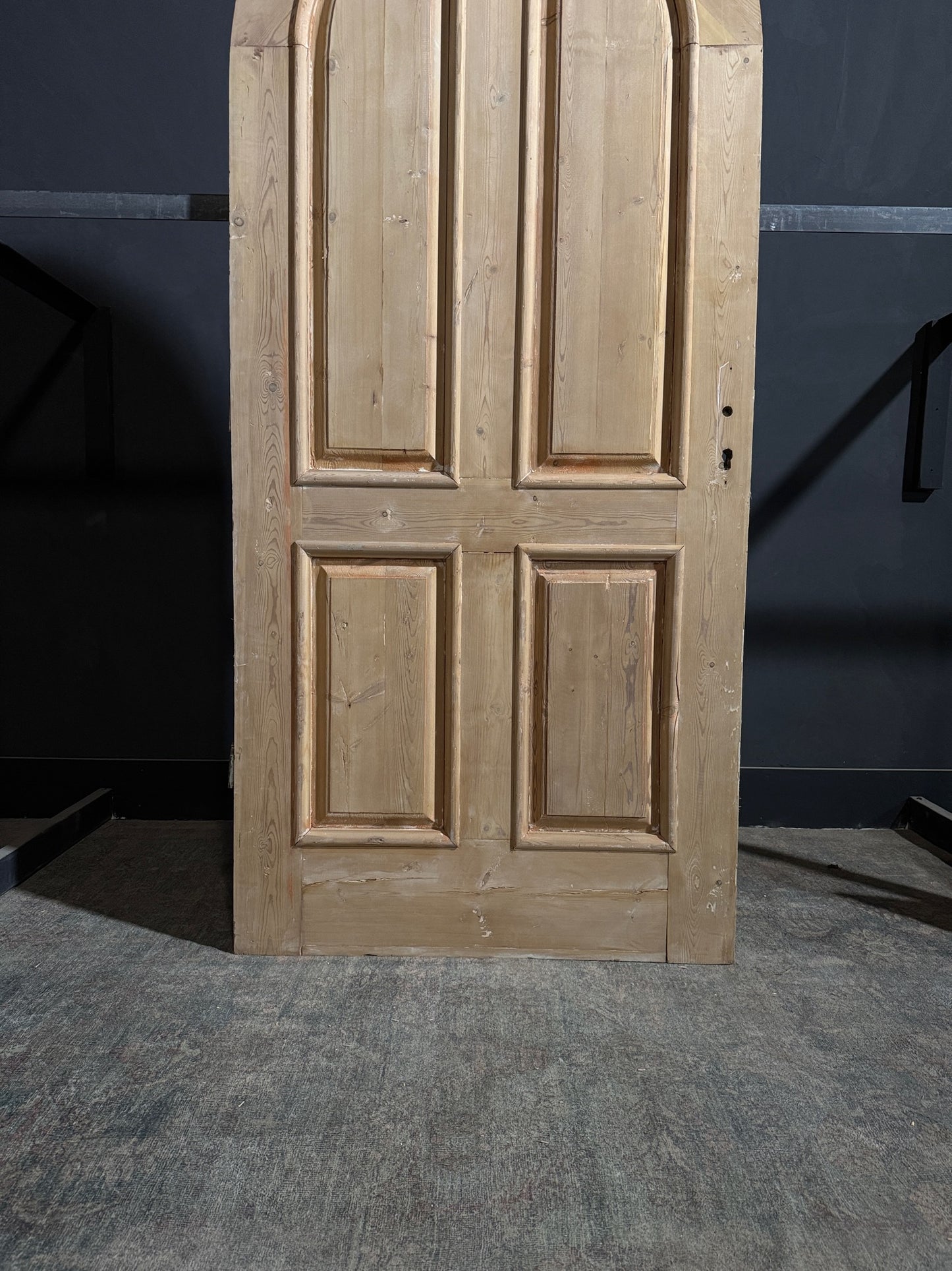 Antique 4 Panel Arched Solid Single Door - 40.25x90 - N267