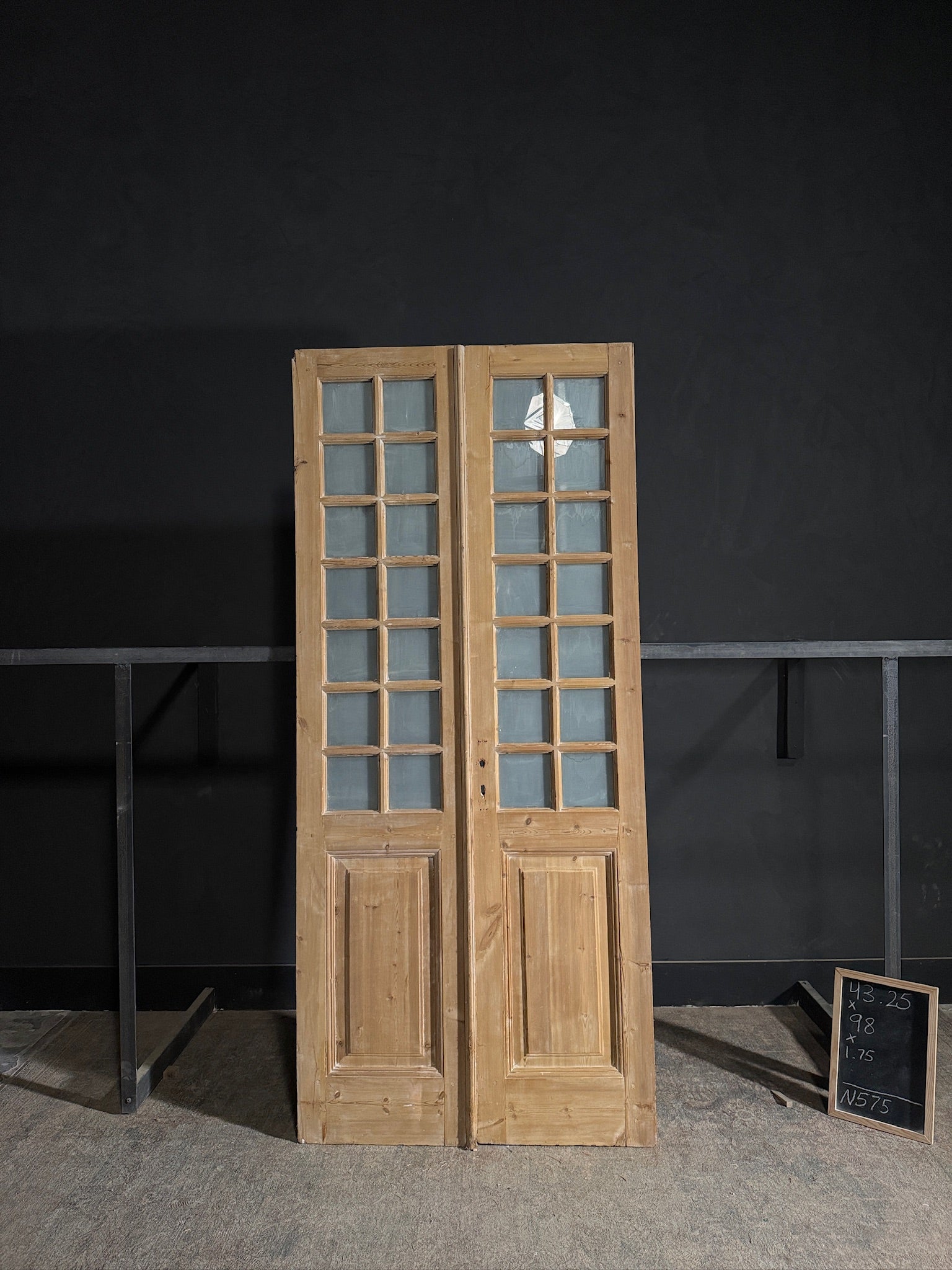Antique Obscured Glass 14 Lite French Doors - 43.25x98 - N575
