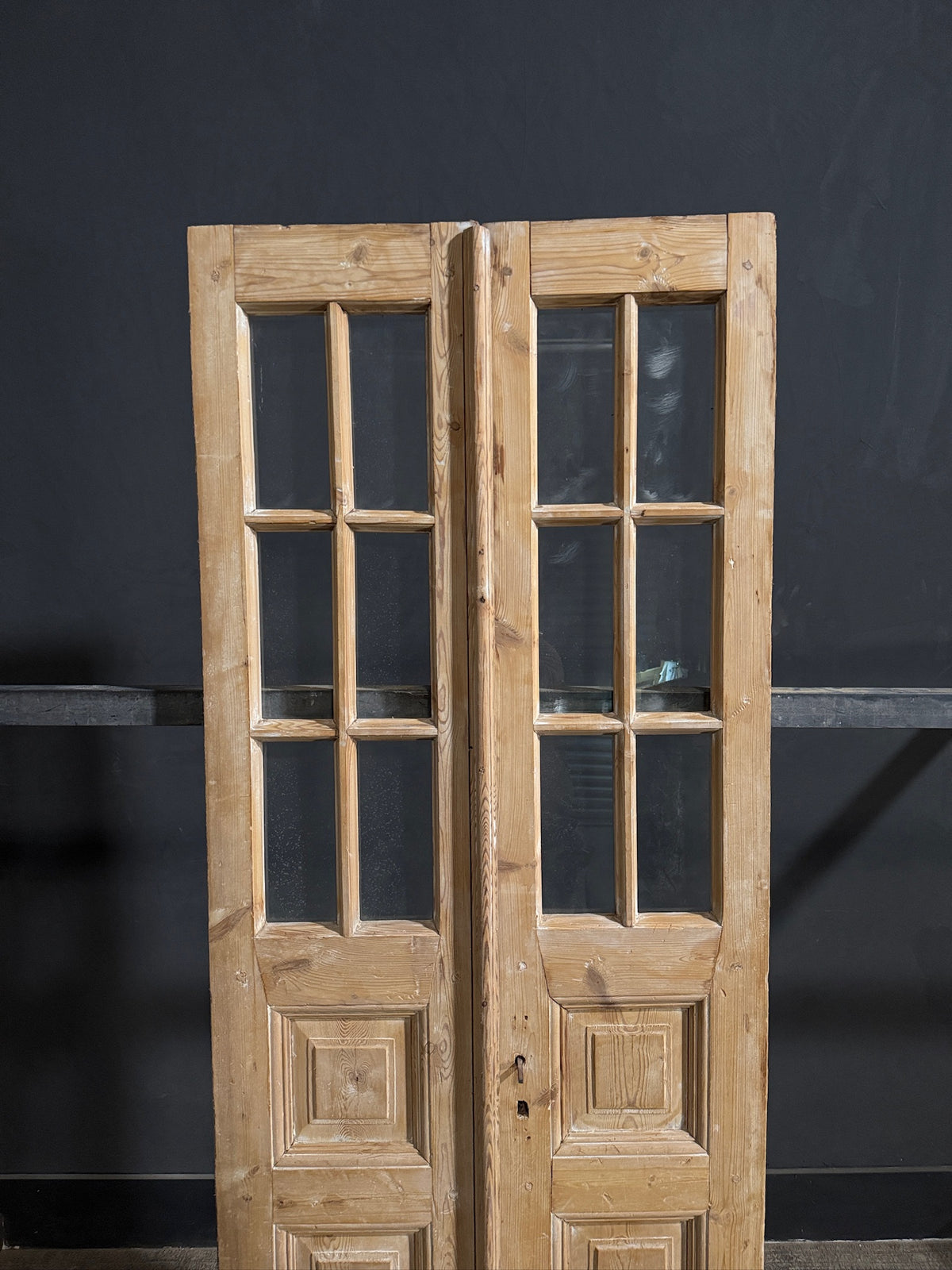 Antique Glass 3 Lite French Doors - 30.5x84 - N690