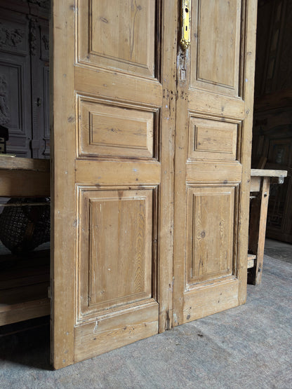 3 Panel Antique Solid French Doors - 43x105 K133