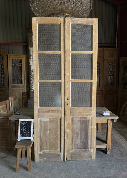 6 Lite European Antique Glass French Doors - 44x98.5 K210