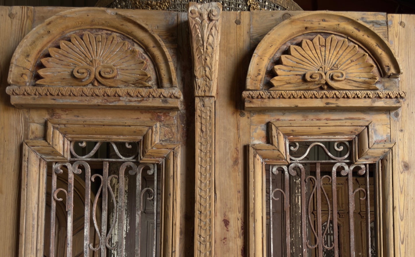 Grand Antique Iron French Doors - 57.5x110 - L205