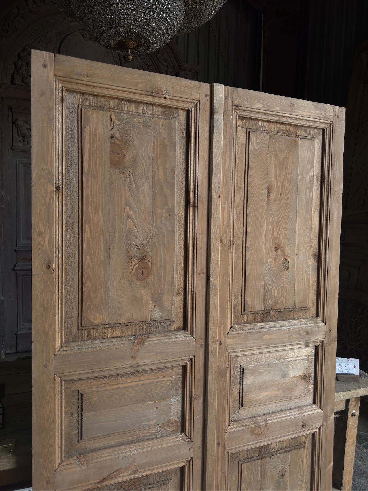 3 Panel Solid Baltic Pine French Doors - 48x80 K27