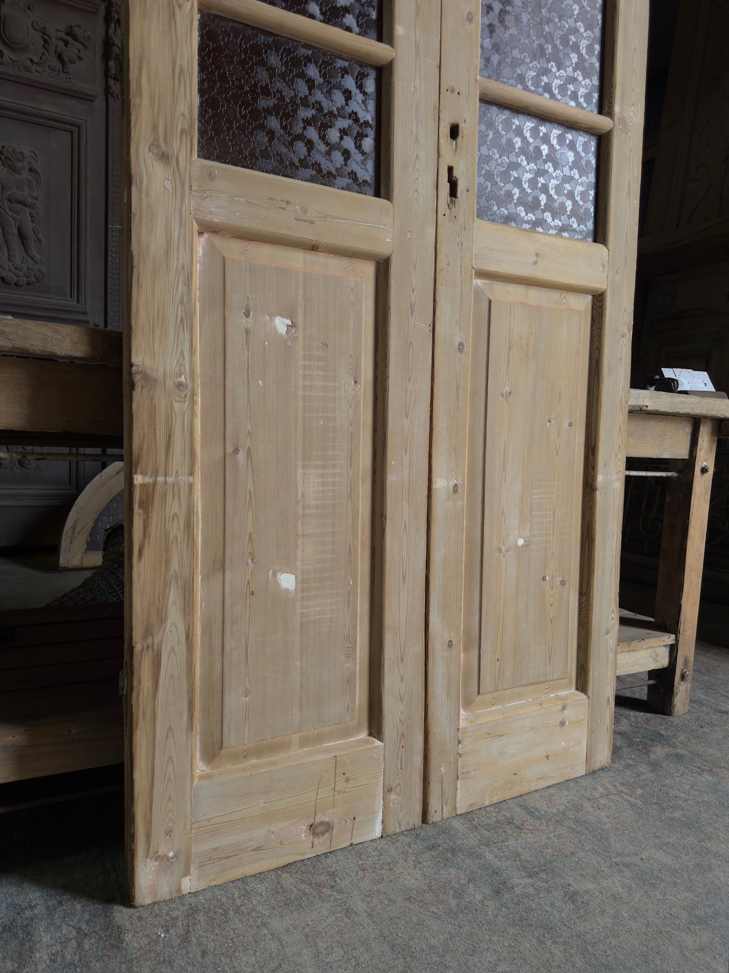 19th Century Antique Glass French Doors - 37.75x91.5 J282