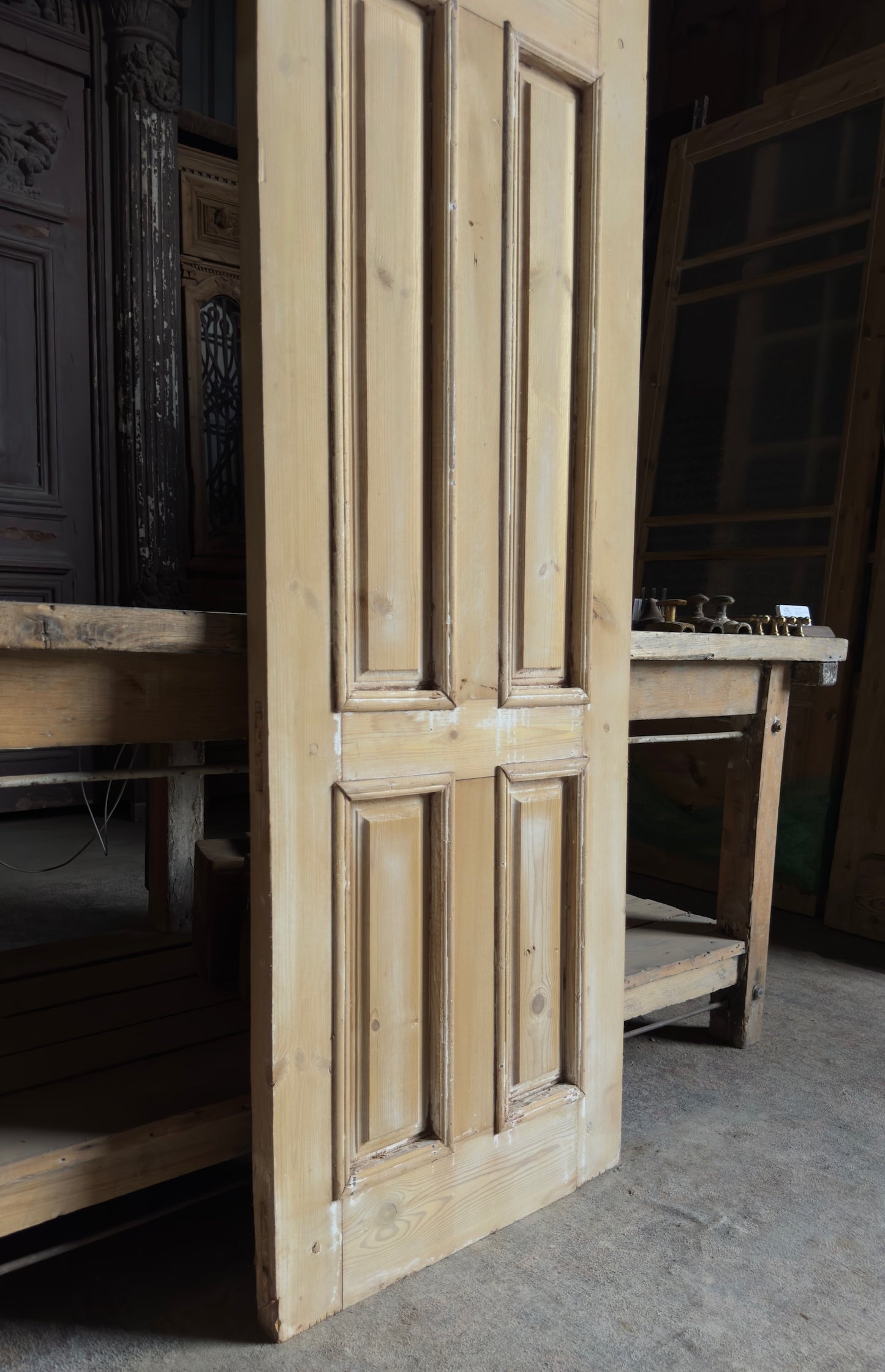 Antique Glass 6 Lite Arched Door - 23.5x83 - L628