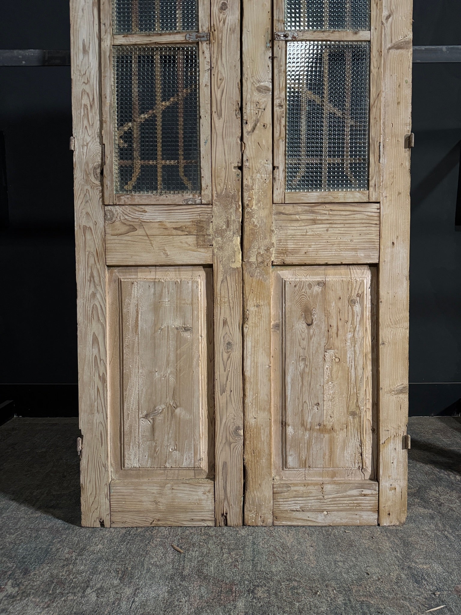 Antique Carved Iron French Doors - 41x87 - N82