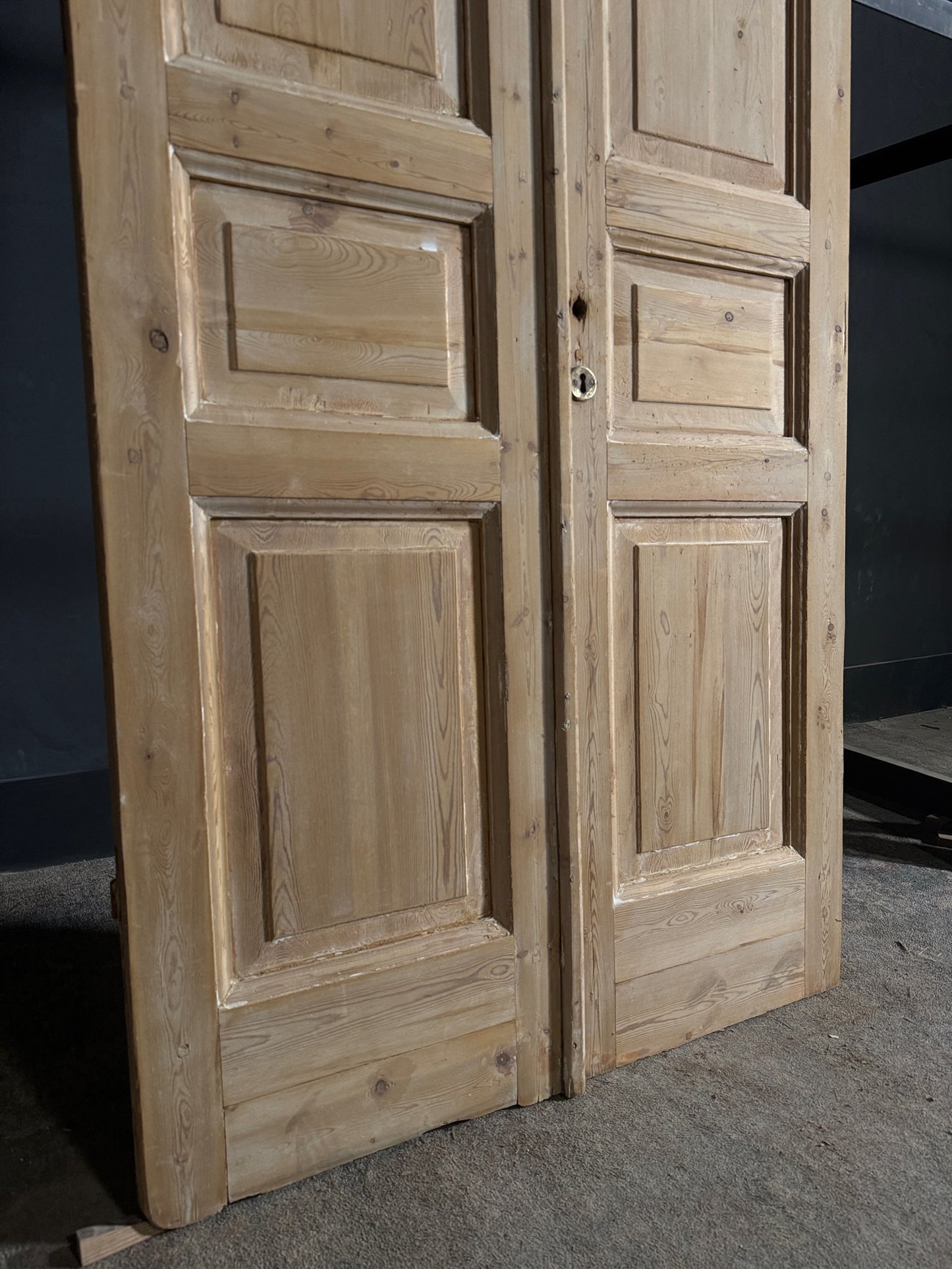 Antique 3 Panel Solid Double Doors - 40.25x86 - N617