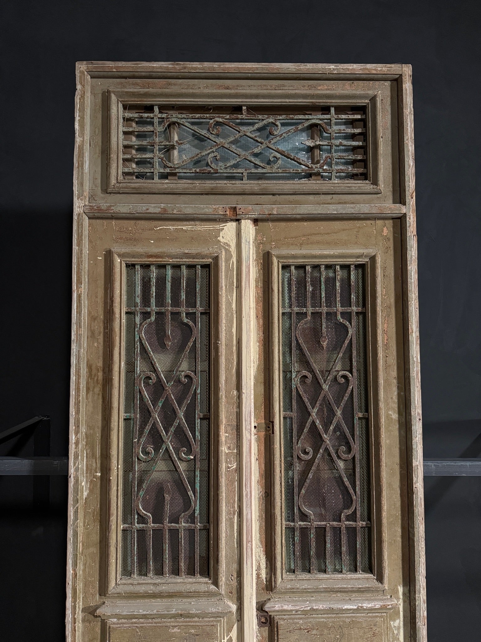 Antique Iron French Doors - 43.5x113 - N124