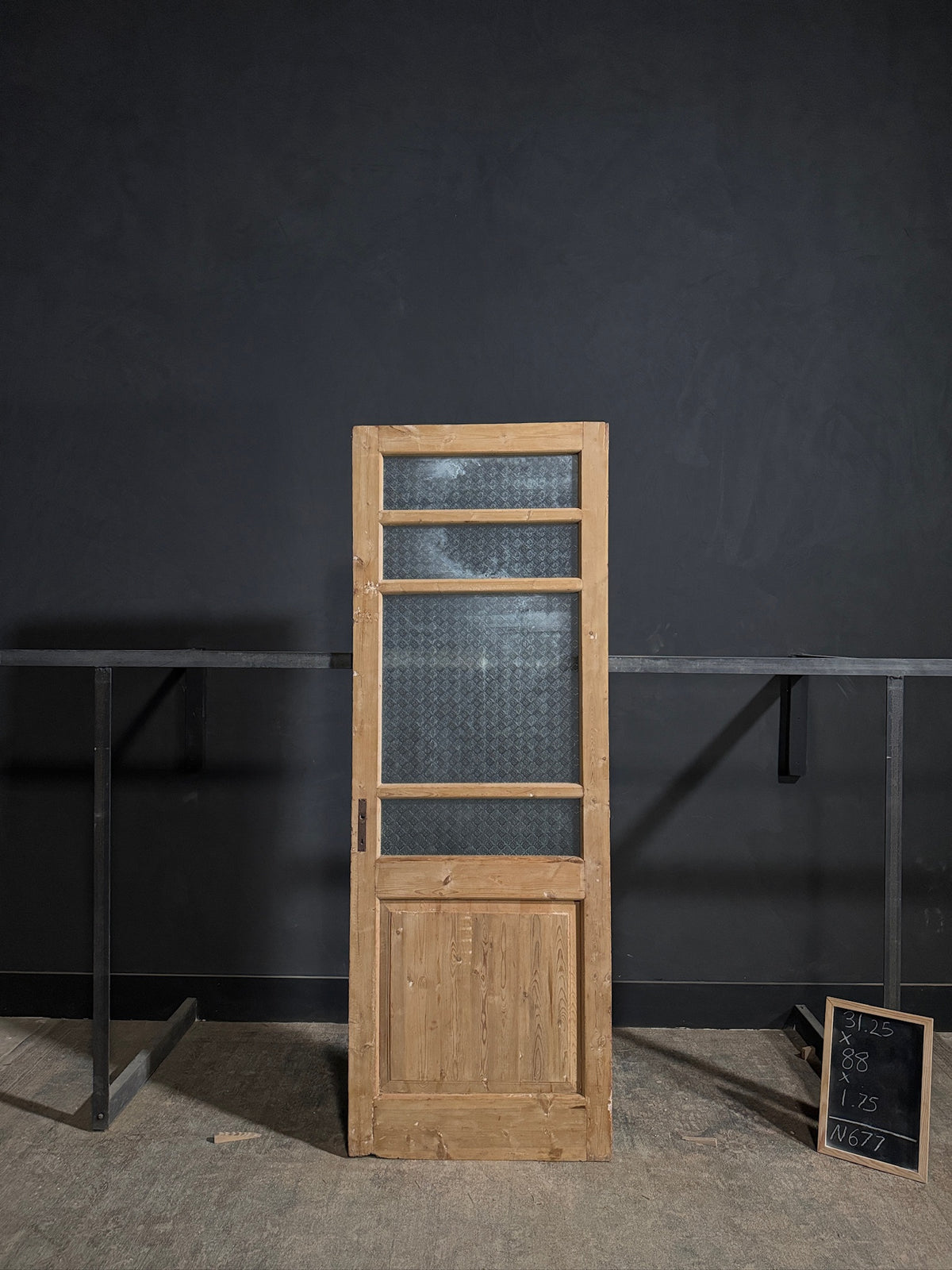 Antique Obscured Glass 4 Lite Single Door - 31.25x88 - N677