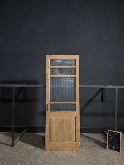 Antique Obscured Glass 4 Lite Single Door - 31.25x88 - N677